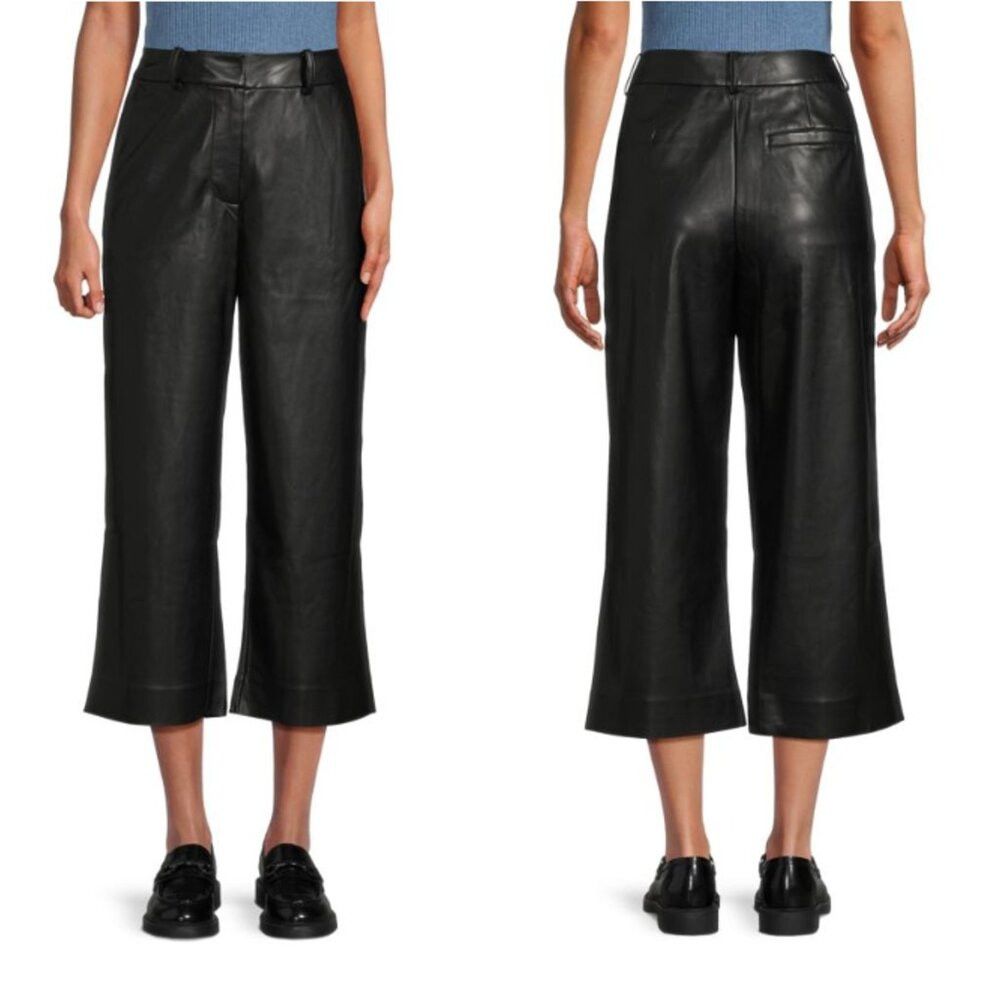 Robert Graham NWT New $298 Robert Graham Blair Faux Leather Cropped Black Size 26" / US 2 / IT 38 - 1 Thumbnail