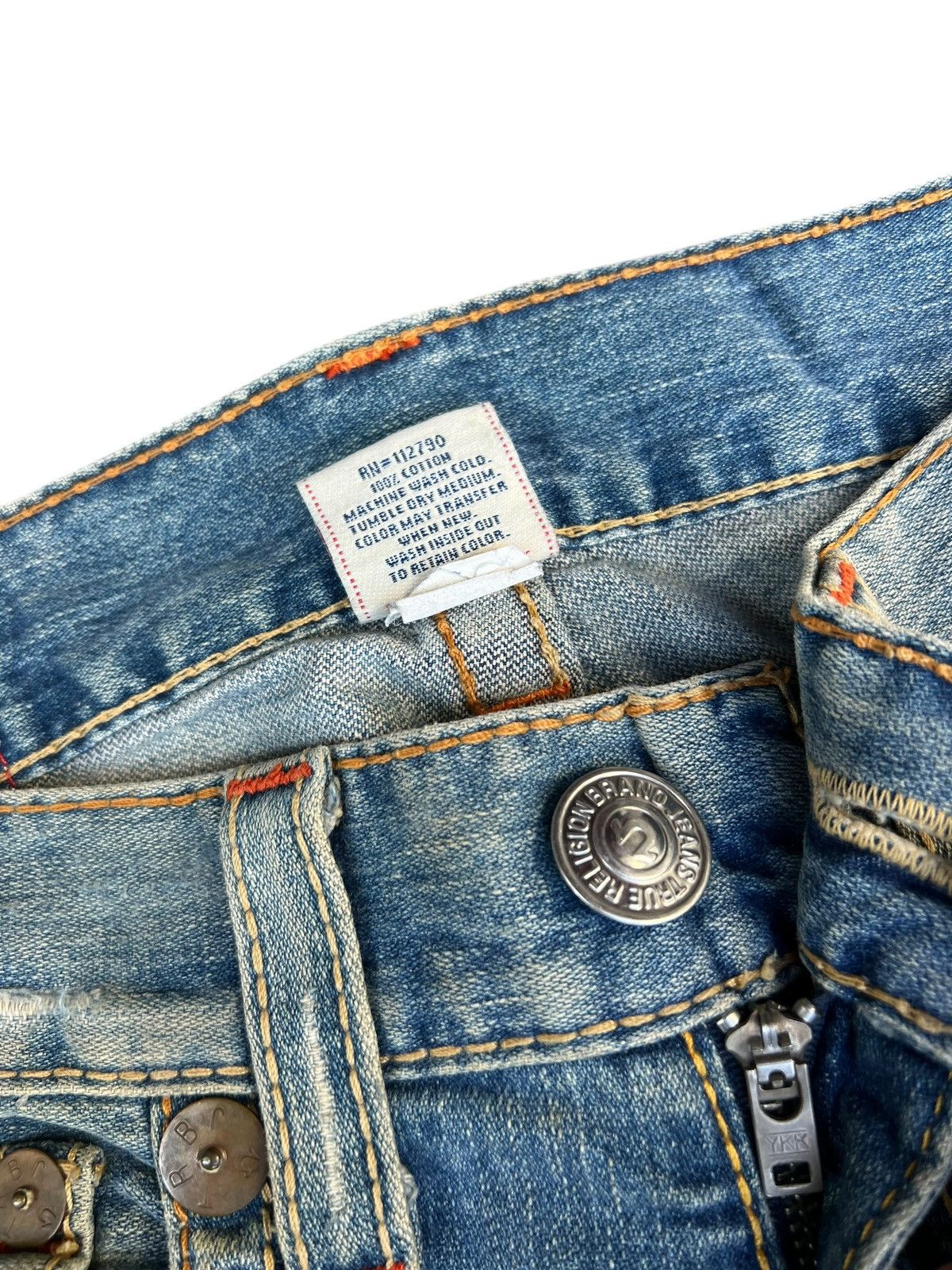 True Religion 2000s True Religion Joey Big T Dirty Mud Denim Flare Jeans Size US 33 - 7 Thumbnail