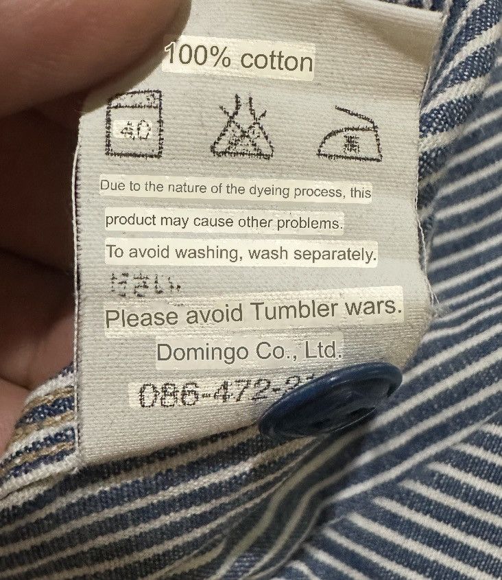 Japanese Brand DOMINGO X OMNIGOD HICKORY SHIRT Size US M / EU 48-50 / 2 - 7 Thumbnail
