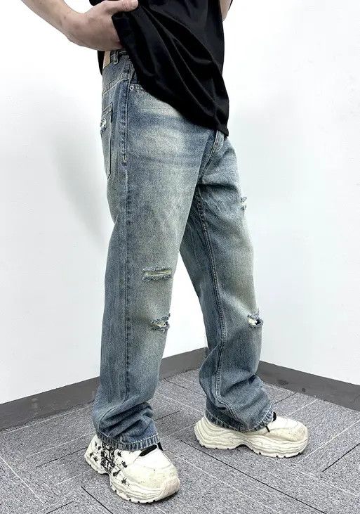 VIBE Retro simple classic distressed straight jeans Size US 32 / EU 48 - 7 Thumbnail
