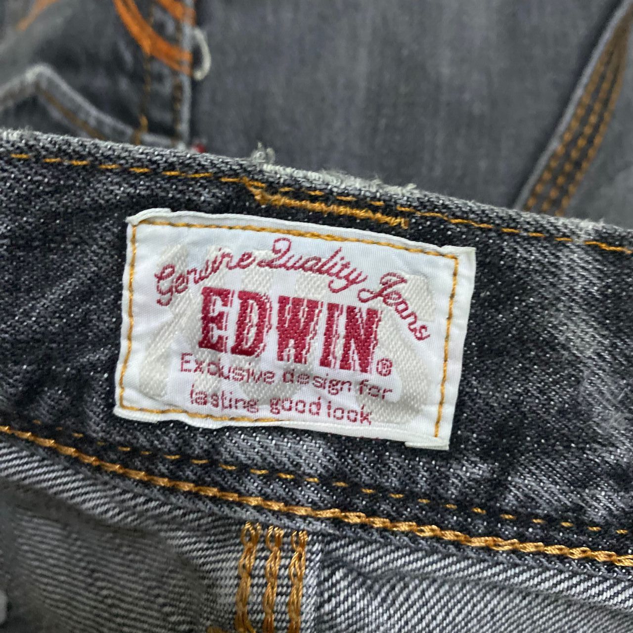 Edwin 💥Best Offer💥Vintage Edwin Buckle Back Distressed Denim Size US 35 - 12 Thumbnail