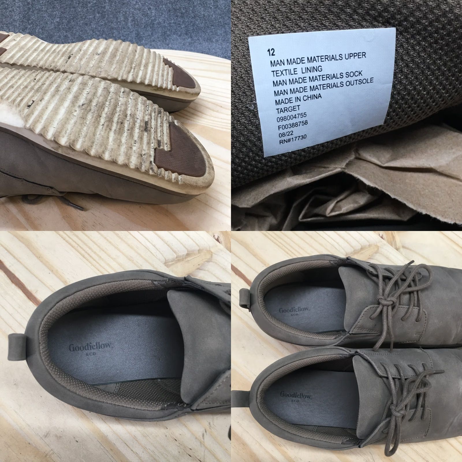 Vintage Goodfellow And Co Shoes Mens 12 Oxford Sneakers Gray Leather Lace Up Low Top Size US L / EU 52-54 / 3 - 9 Thumbnail