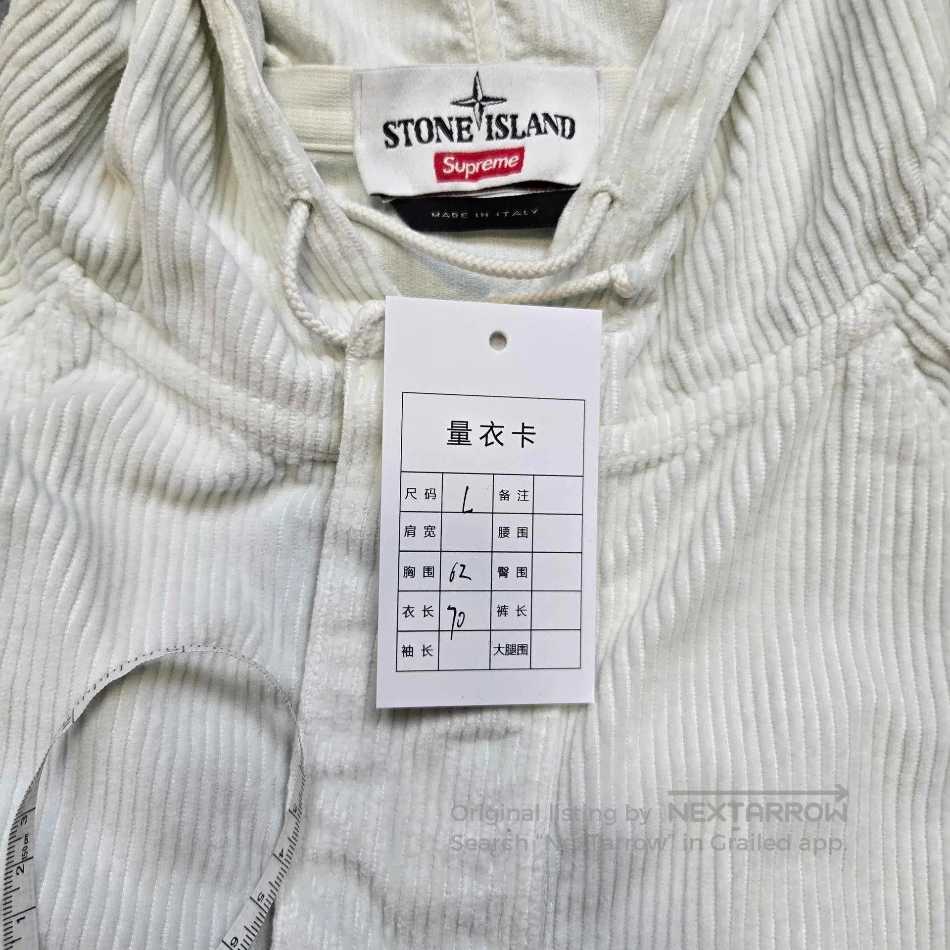 Stone Island stone island x supreme corduroy hooded jacket. Size US L / EU 52-54 / 3 - 9 Thumbnail
