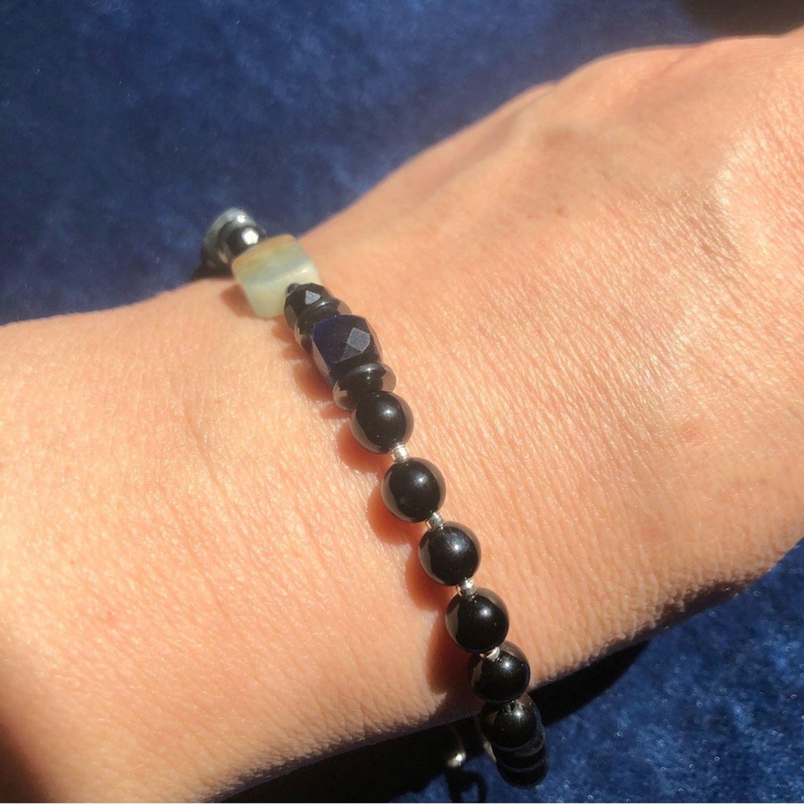 Other Handcrafted stone calcite sodalite black onyx bracelet Size ONE SIZE - 2 Thumbnail
