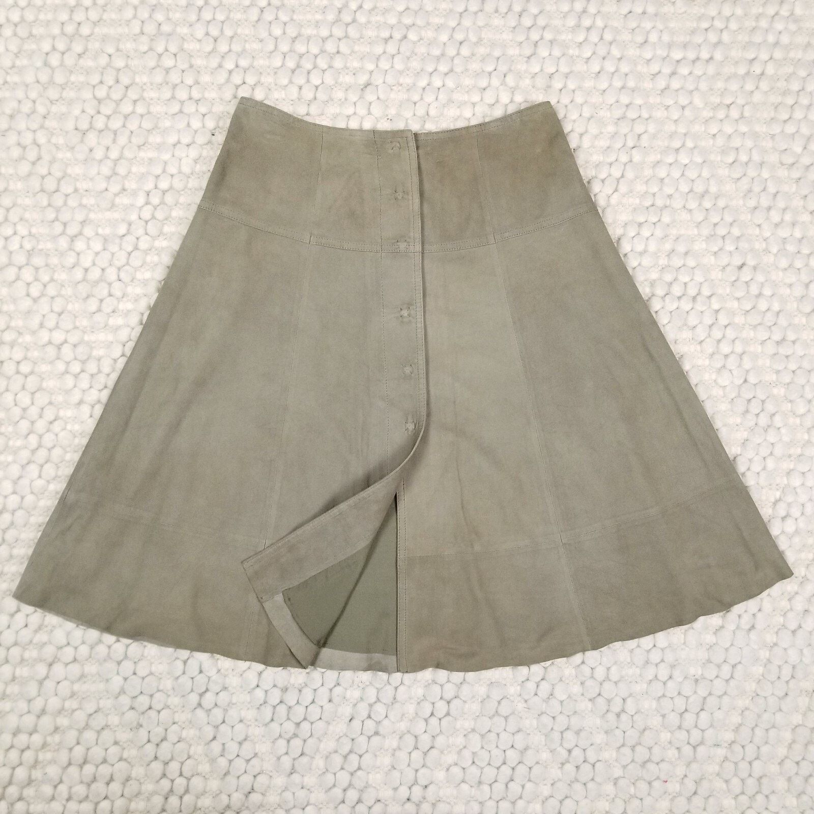 Joie Joie Mylon Goat Leather Snap Front Skirt Green Sz Small Size 27" / US 4 / IT 40 - 2 Thumbnail