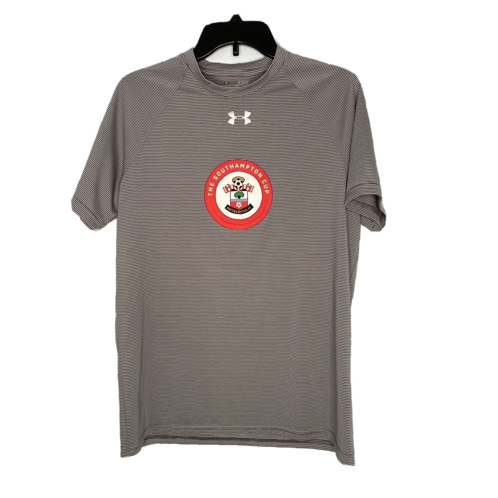 Under Armour Under Armour Southampton Cup Mens Shirt Short Sleeve Jersey Small Grey White Striped Soccer EPL England Shirt Mens Size US S / EU 44-46 / 1 - 1 Thumbnail