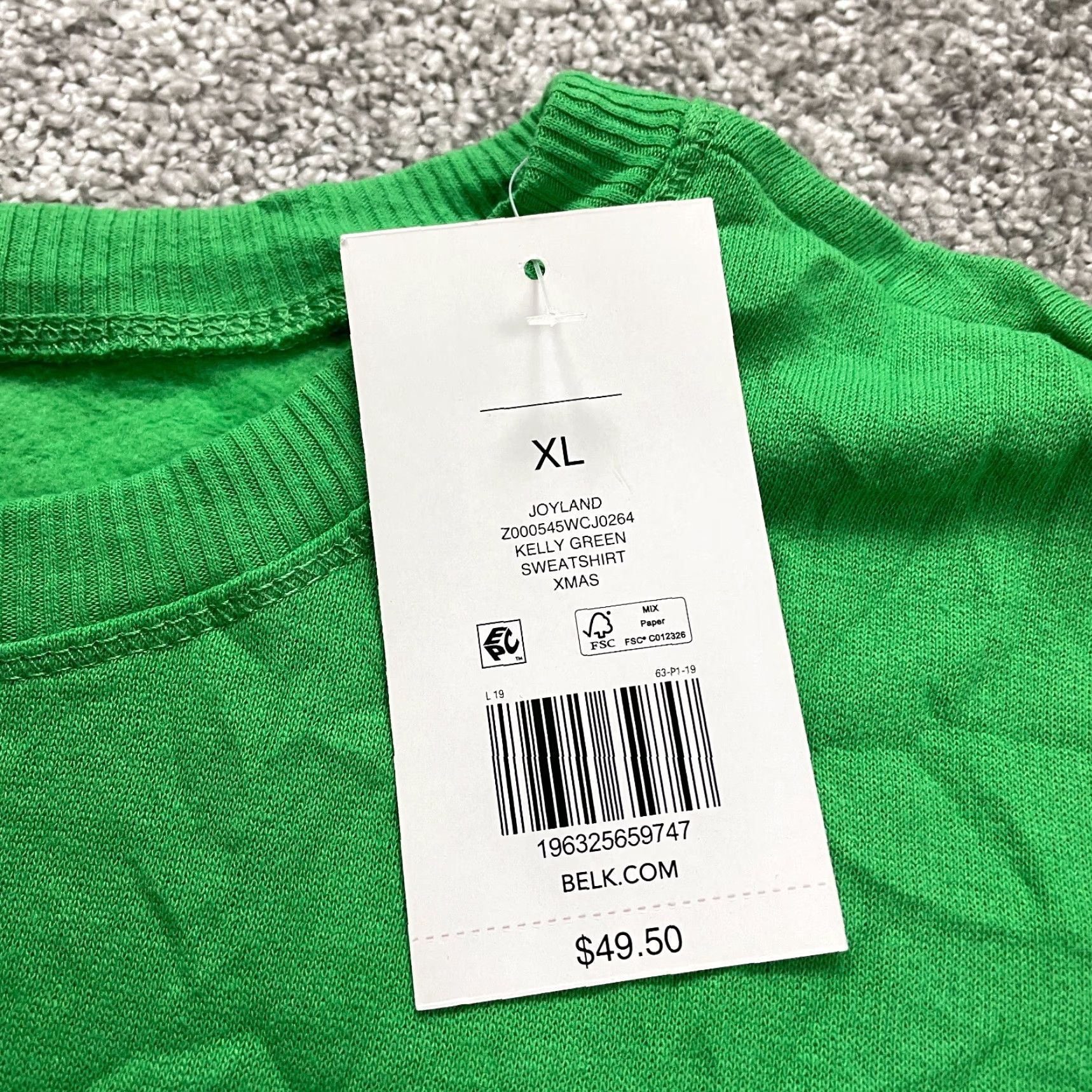 Vintage Joyland Sweatshirt Women XL Green Christmas Holiday Elf Graphic NWT Pullover Crew Neck All Seasons Casual Logo Regular Size XL / US 12-14 / IT 48-50 - 4 Thumbnail