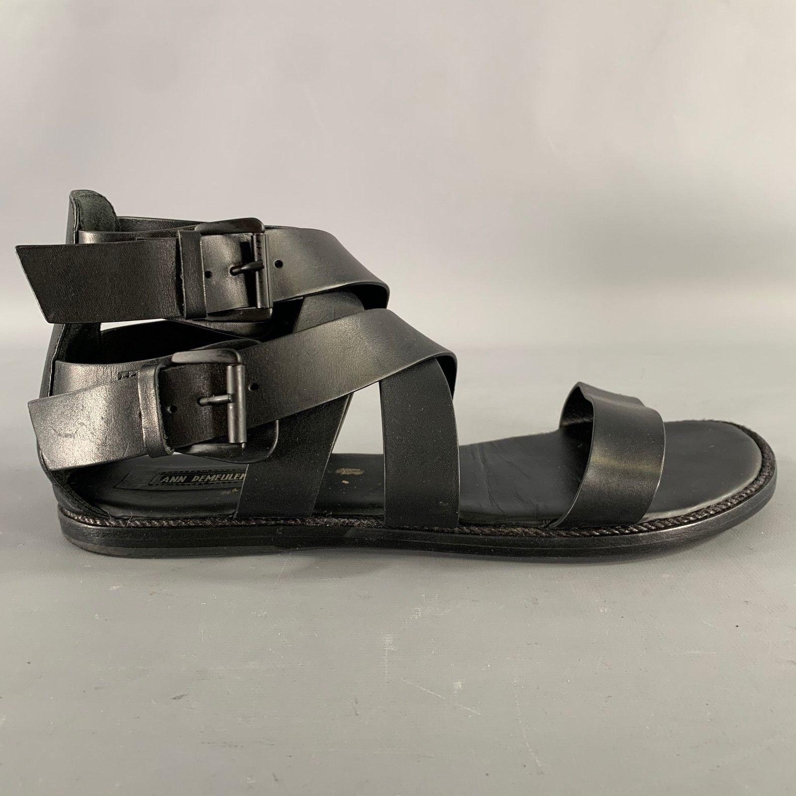 Ann Demeulemeester ANN DEMEULEMEESTER Size 9 Black Leather Strappy Sandals Size US 9 / EU 42 - 2 Thumbnail