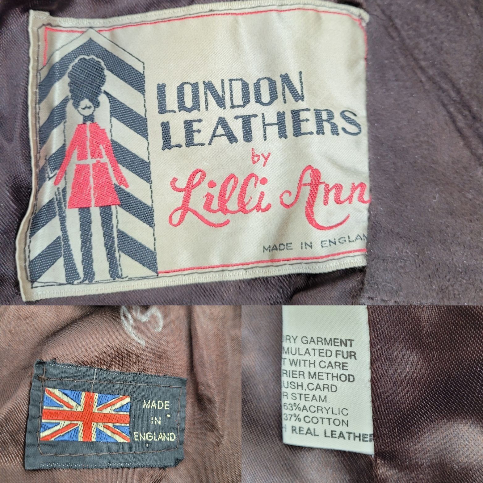 Vintage Vtg 60s Lilli Ann Vegan Faux Fur Swing Coat Sz M Brown Leath Size M / US 6-8 / IT 42-44 - 3 Thumbnail