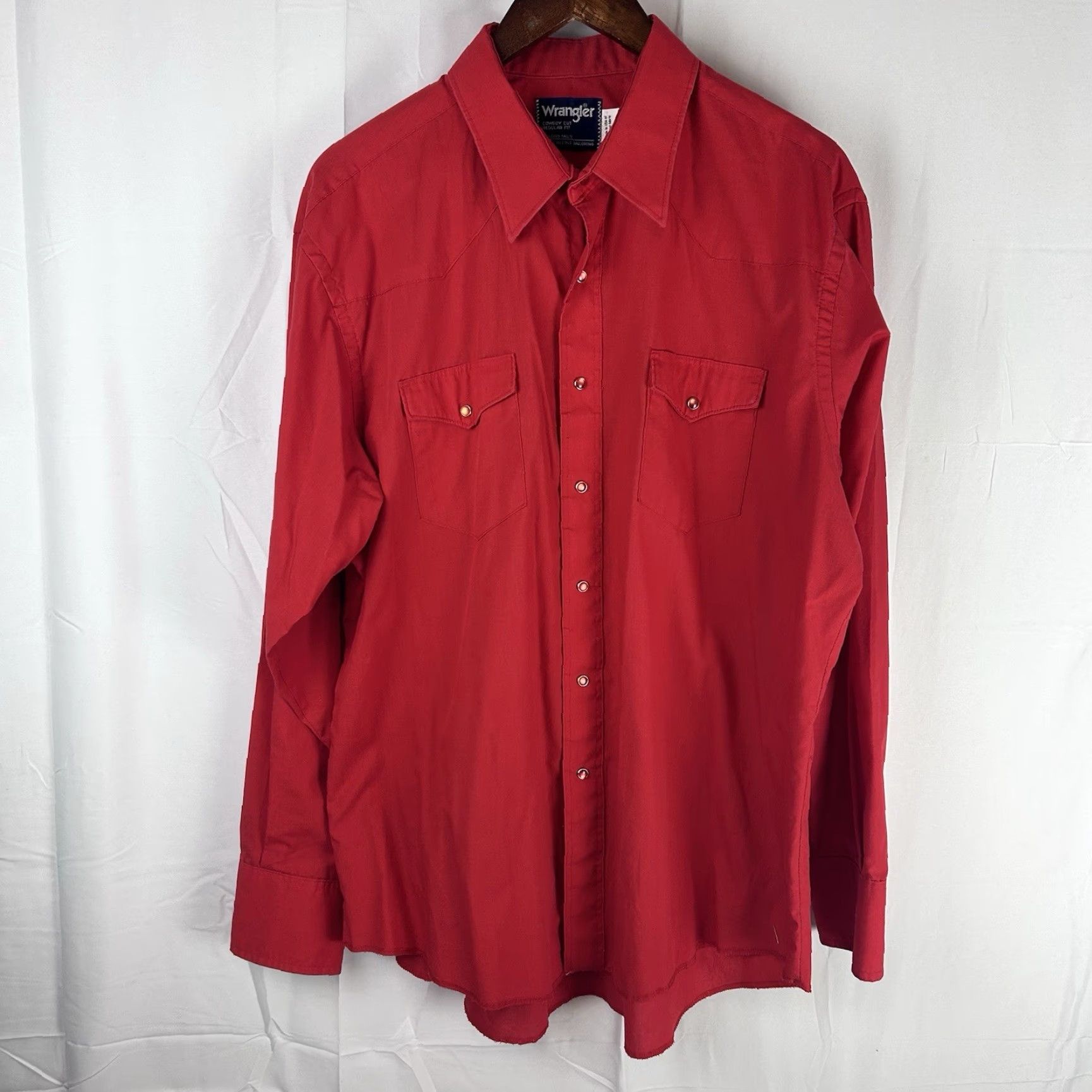 Wrangler VINTAGE Wrangler Shirt Men's 18 X 36 Red Cowboy Cut X Long Tails Snaps Western USA Made Shirt Size US XXL / EU 58 / 5 - 2 Thumbnail