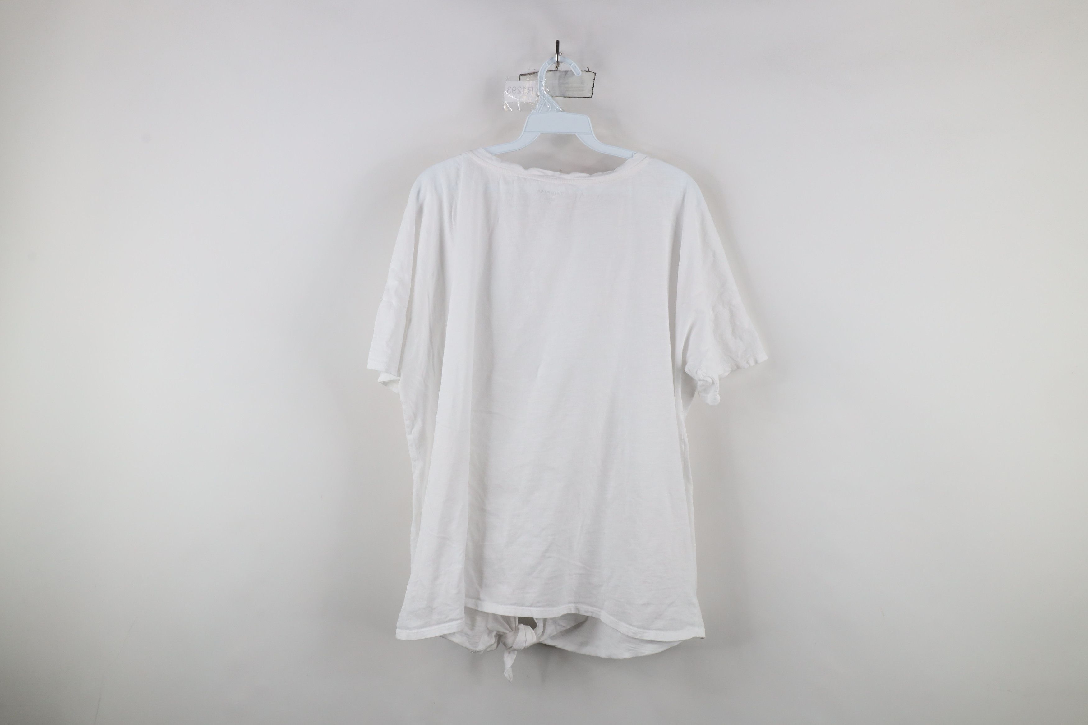 Eileen Fisher × Vintage Eileen Fisher Organic Cotton Knit Tie Bottom T-Shirt White Size L / US 10 / IT 46 - 7 Thumbnail