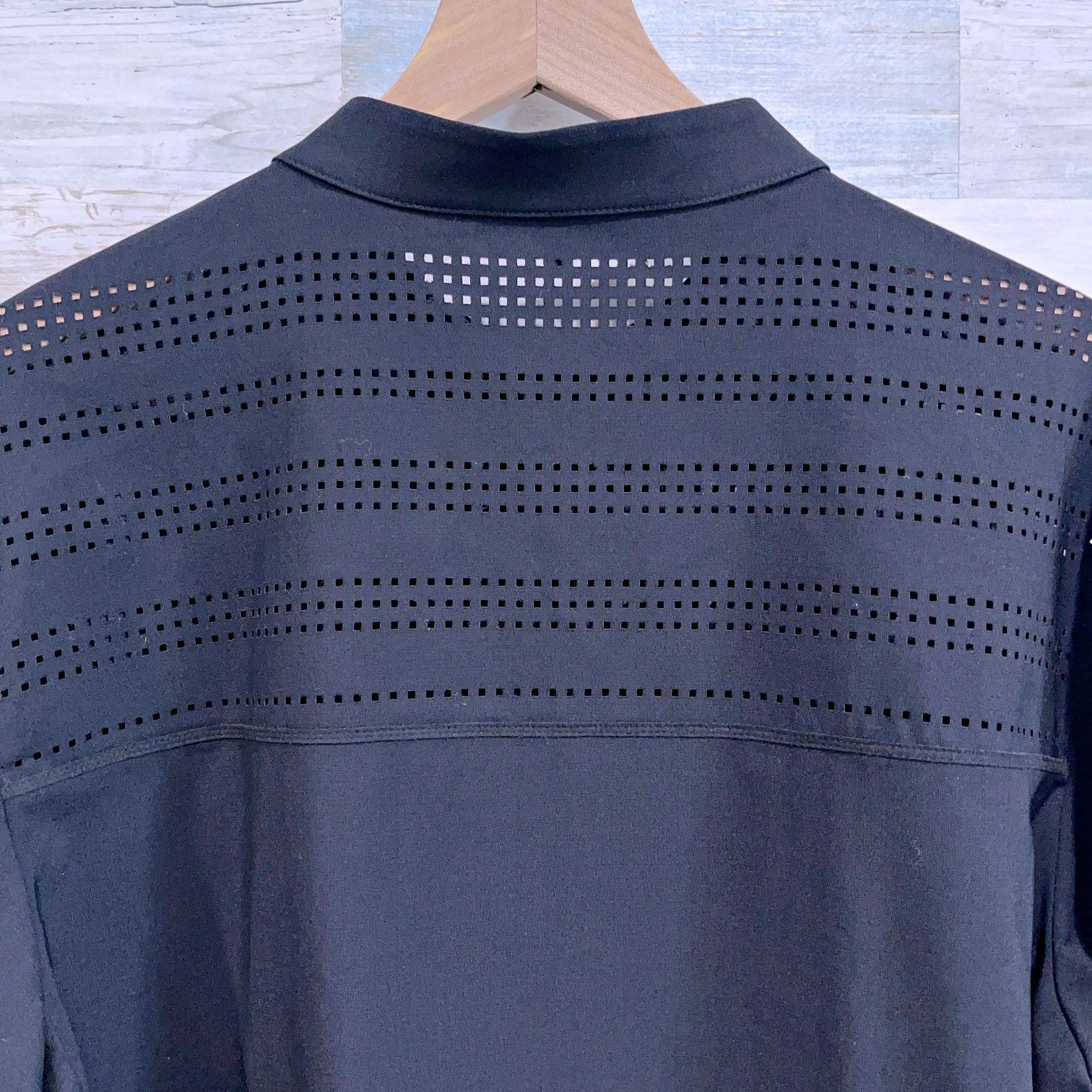 Other Worth NY Wool Laser Cut Out Button Down Shirt Black FLAW Size L / US 10 / IT 46 - 5 Thumbnail
