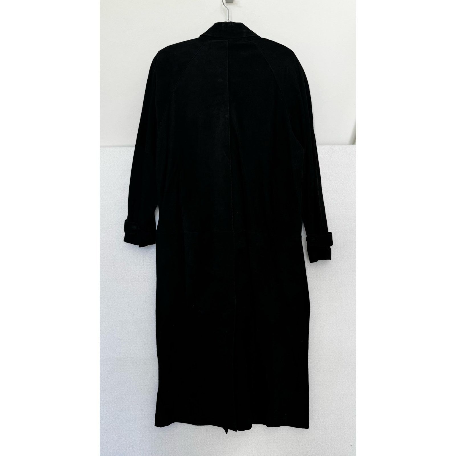 Vintage 90s Split End Ltd Black Suede Leather Long Coat Minimalist M Size M / US 6-8 / IT 42-44 - 4 Thumbnail