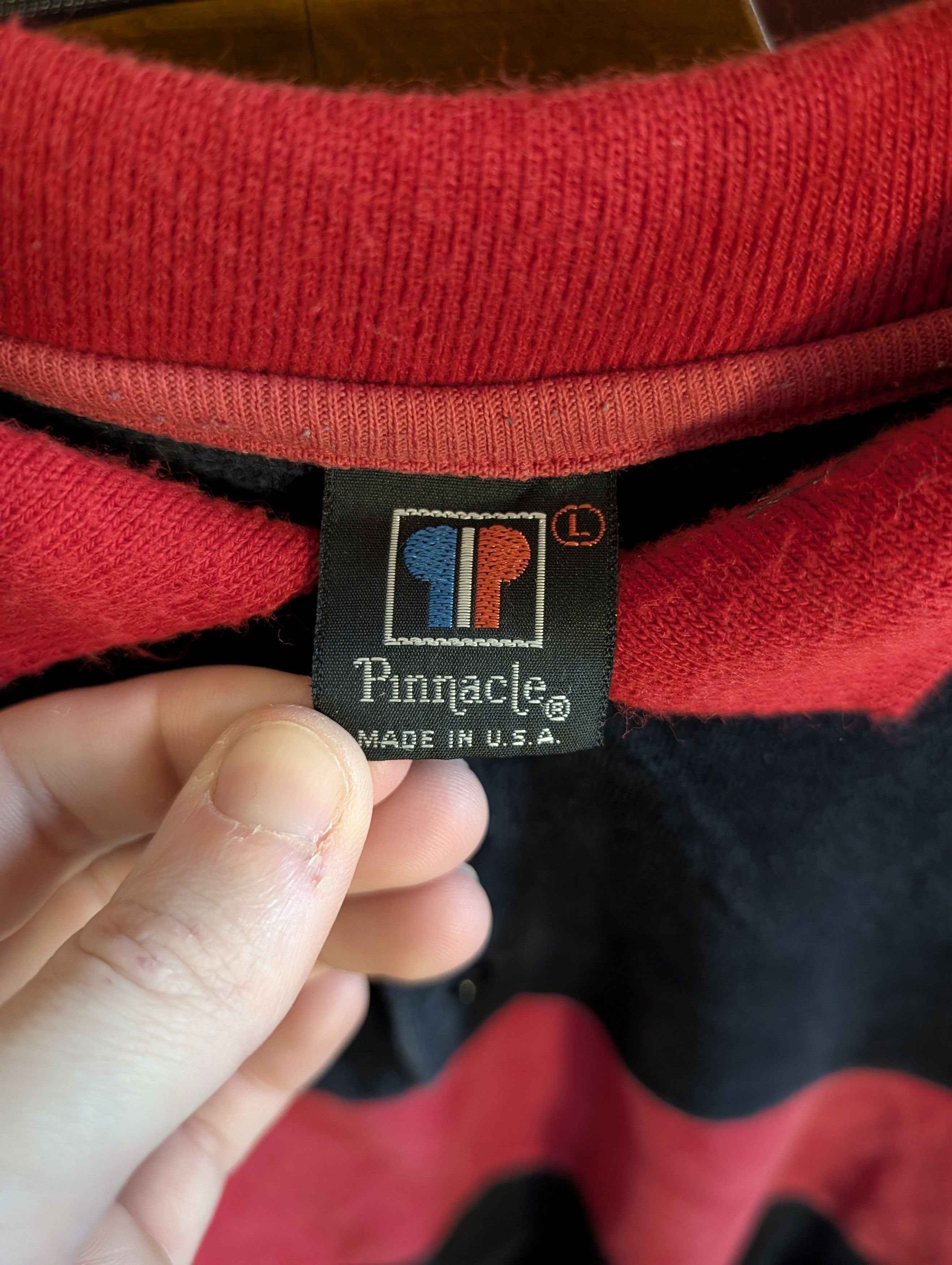 Other PINNACLE vtg MiUSA black red striped velour rugby shirt Size US L / EU 52-54 / 3 - 9 Thumbnail