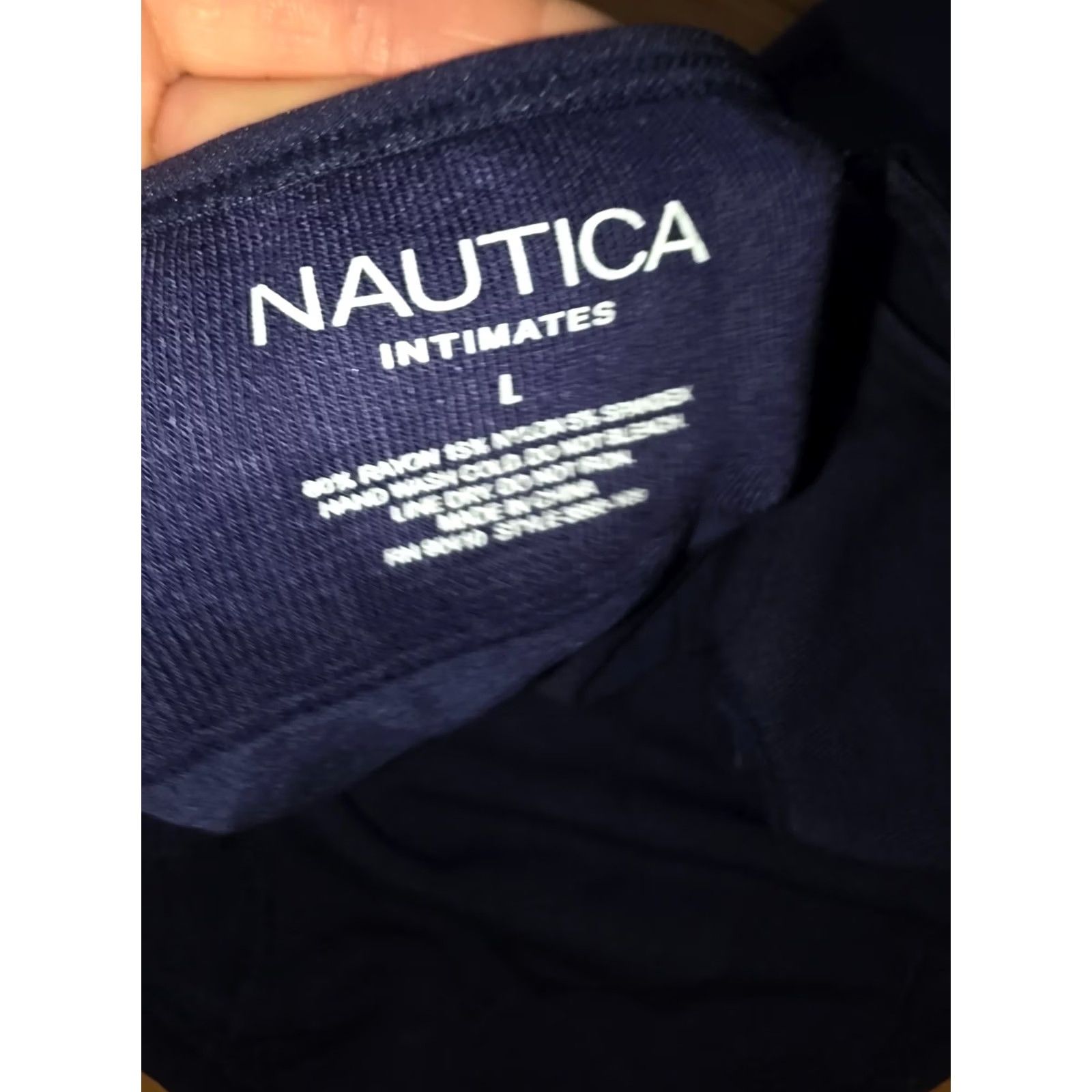 Nautica Nautica Intimates Cami Tank Top Women L Navy Blue Sleeveless V-Neck Spaghetti Strap Pullover Casual Summer Spring Clothes Size L / US 10 / IT 46 - 3 Thumbnail