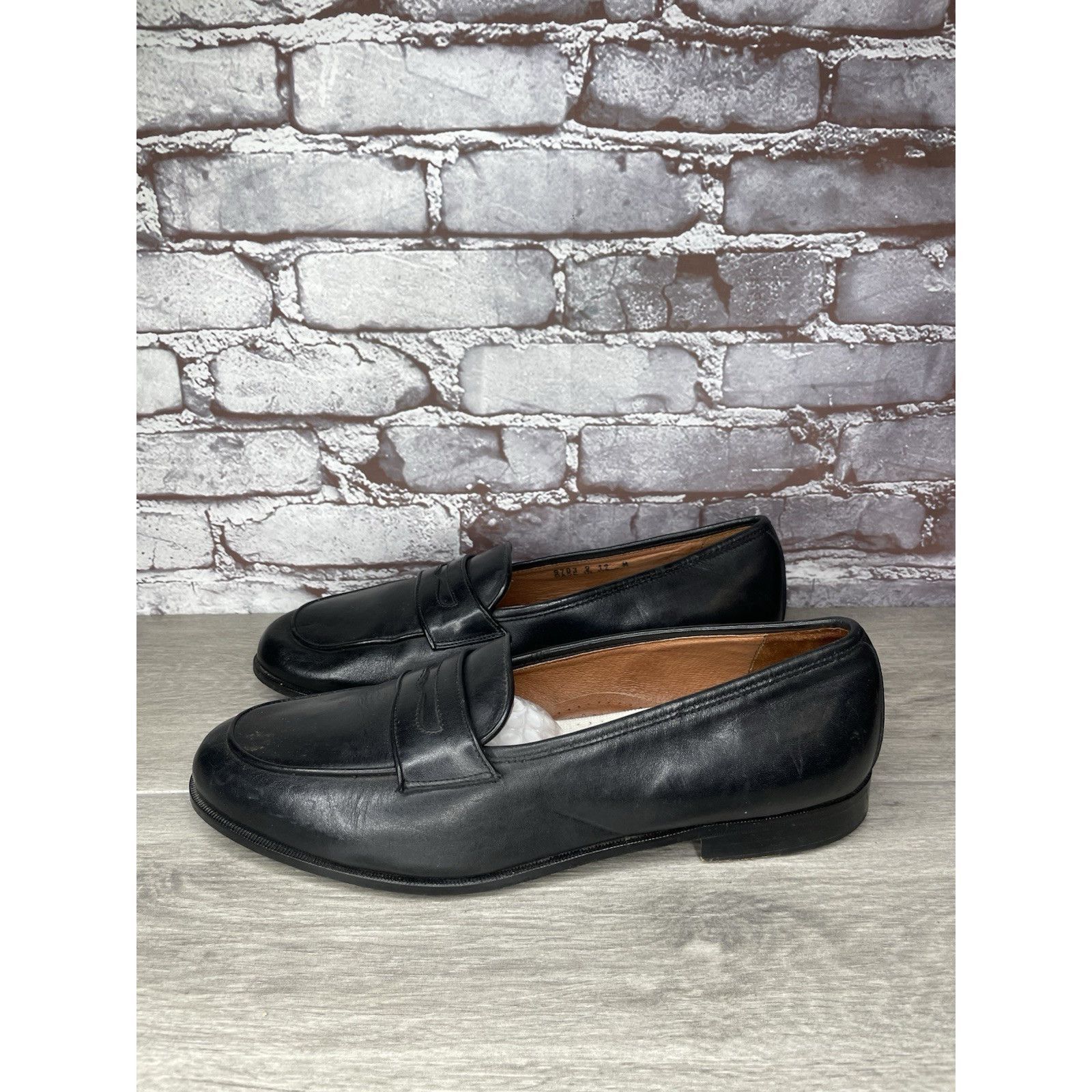 Paolo Mondo Paolo Mando Firenze Black Leather Penny Loafers Dress Shoes Size US 12 / EU 45 - 6 Thumbnail