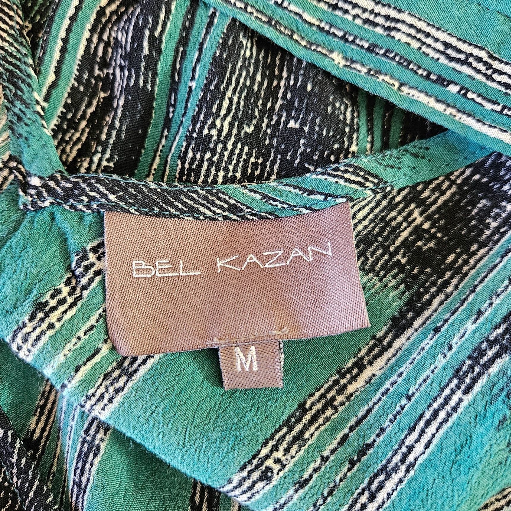 Vintage Bel Kazan Womens Top Blouse Long Sleeve Rayon M Green Size M / US 6-8 / IT 42-44 - 5 Thumbnail