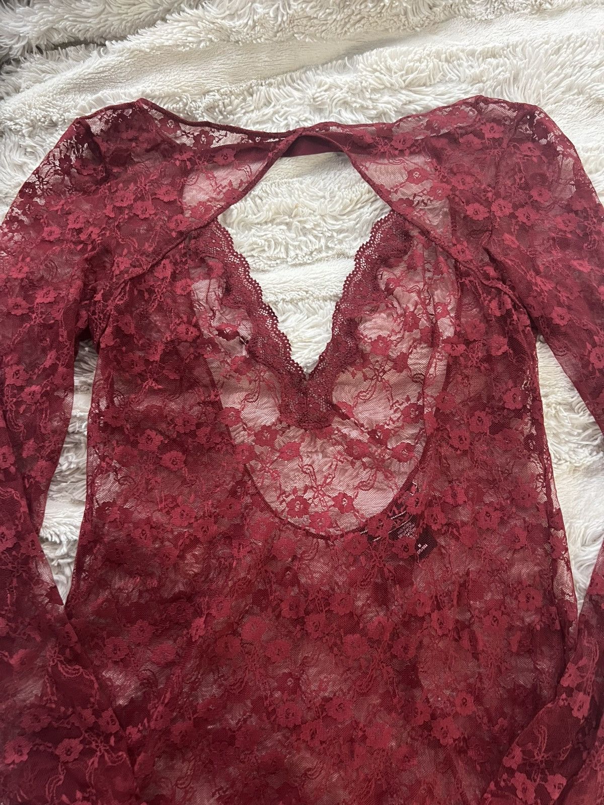 Victoria's Secret Victoria’s Secret Red Floral Sheer Dress Size M / US 6-8 / IT 42-44 - 2 Thumbnail