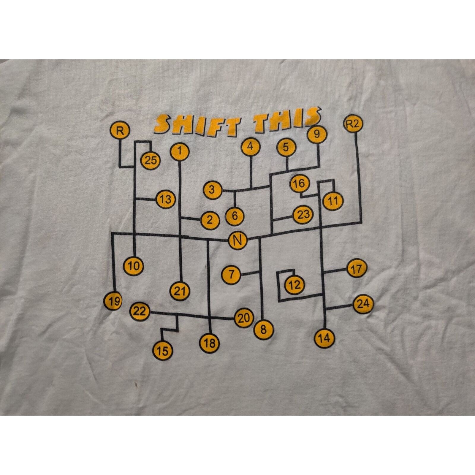 POST&CO Funny Car Shirt Adult Mens XL White Yellow Shift This Size US XL / EU 56 / 4 - 2 Thumbnail