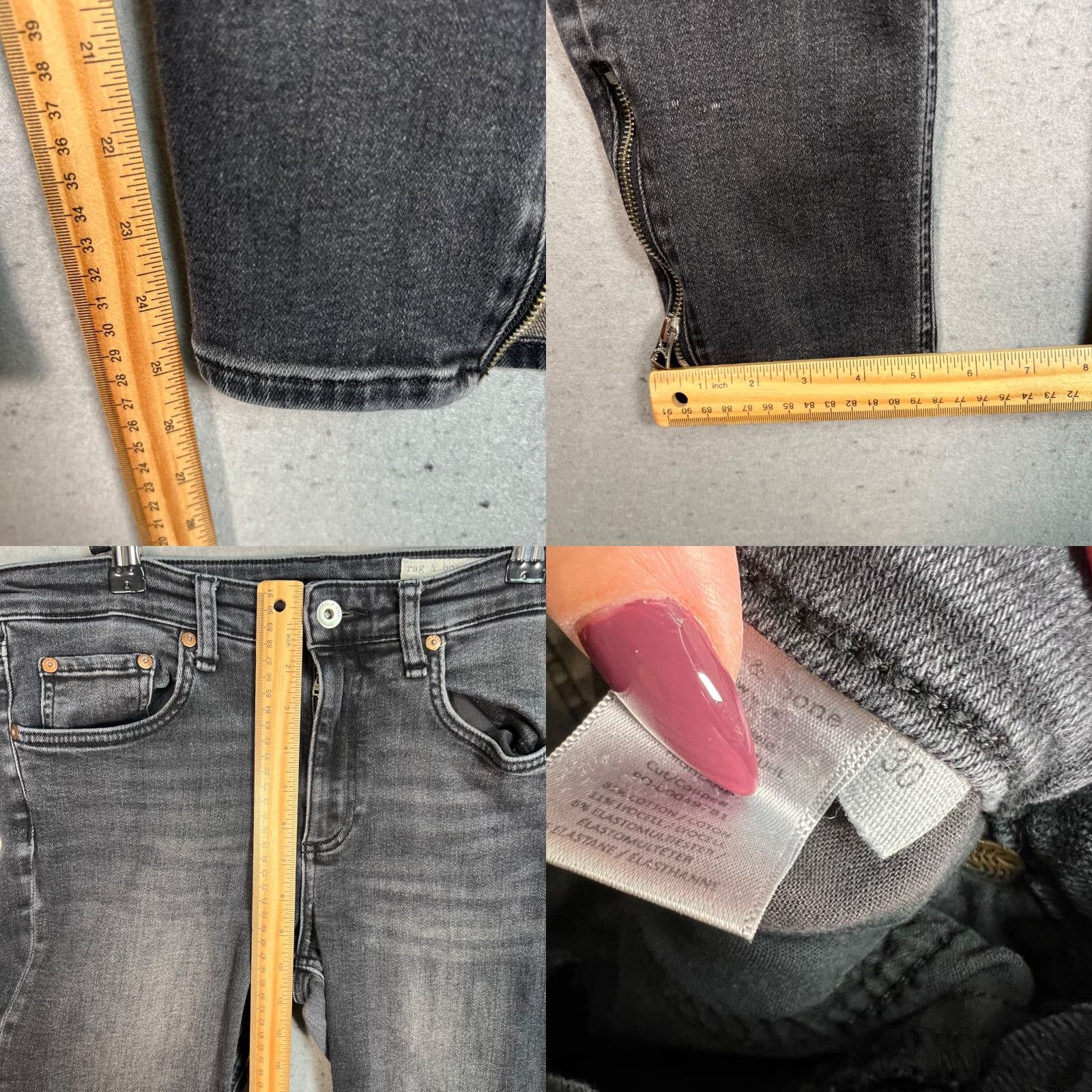 Rag & Bone rag & bone Womens Jeans Gray Cate Mid Rise Ankle Skinny Fit 30 Size 30" / US 8 / IT 44 - 8 Thumbnail