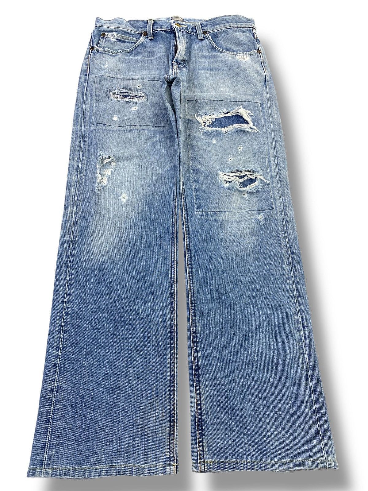Lee Lee Riders blue denim jeans with a relaxed fix distressed Size US 32 / EU 48 - 1 Thumbnail