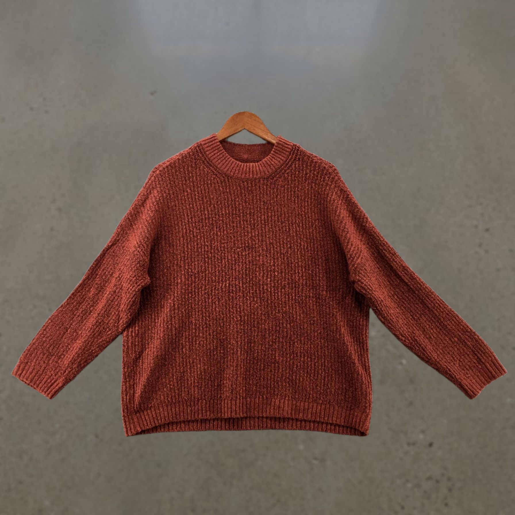 American Eagle Outfitters American Eagle Mock Neck Pullover Sweater Womens Medium Rust Dolman Sleeve Knit - Flat Lay Size M / US 6-8 / IT 42-44 - 1 Thumbnail