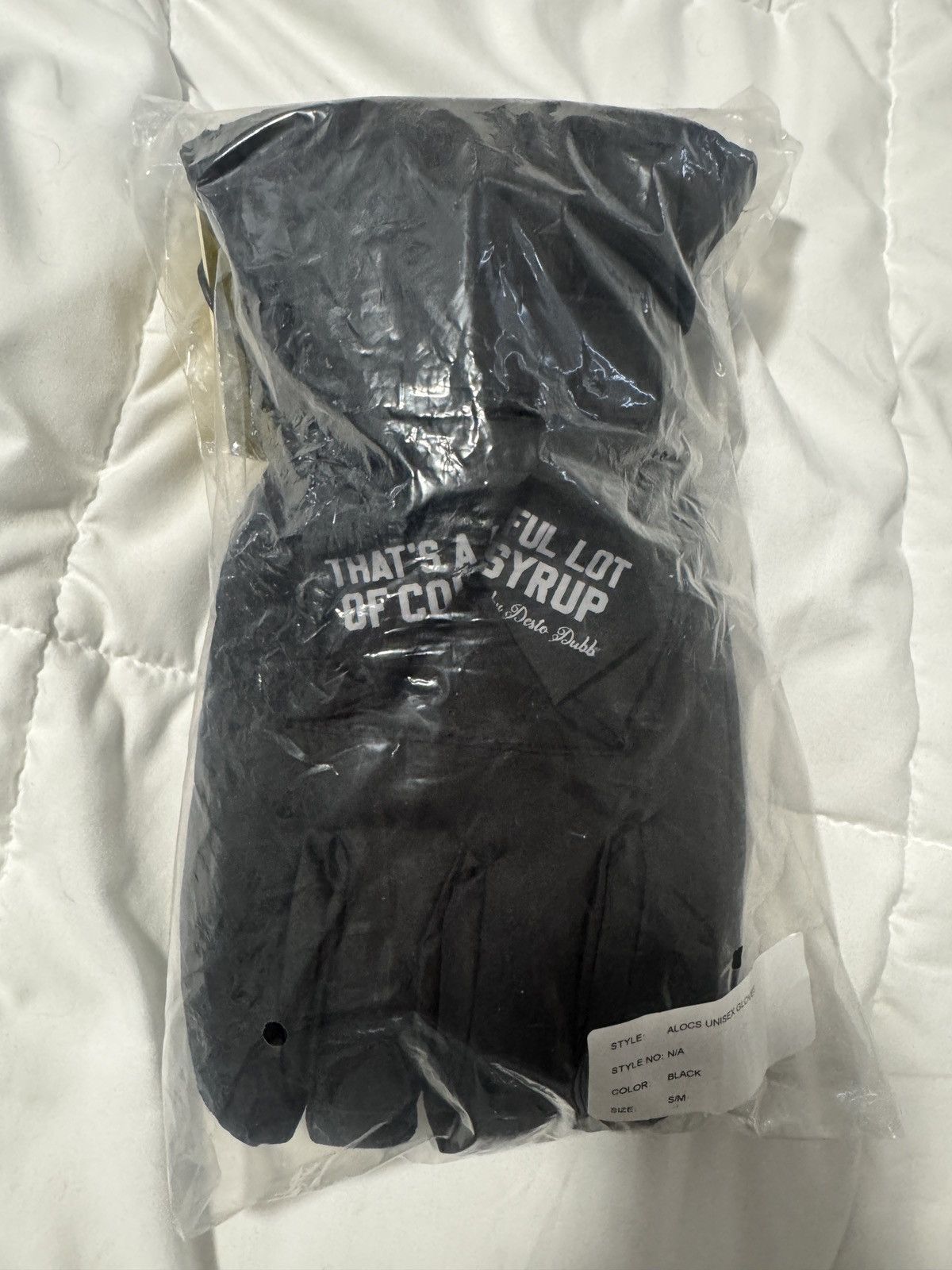 Awful lot of cough syrup snow gloves