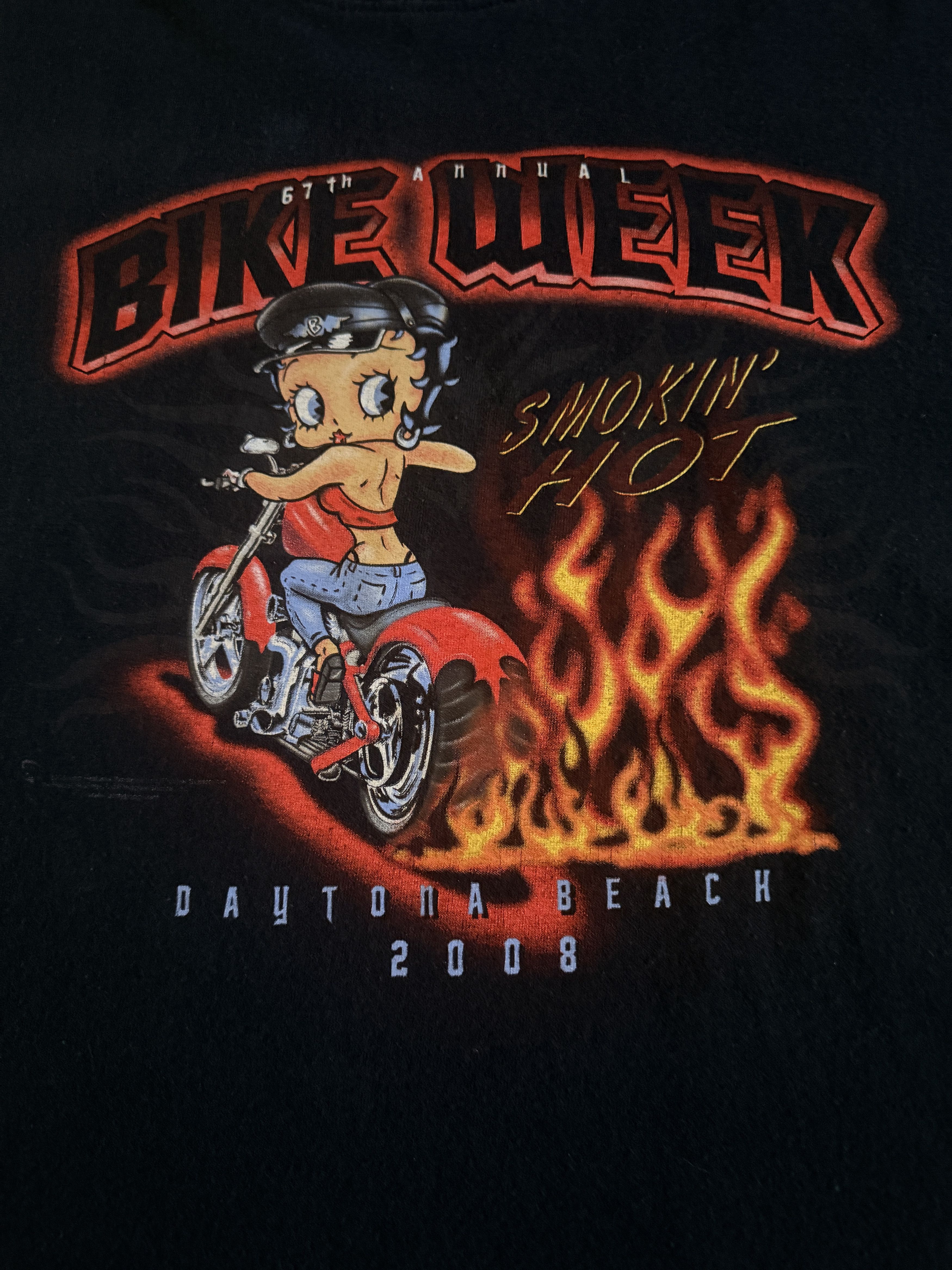 Vintage Betty Boop Smokin Hot Bike Week XL 2008 Rare 1 of 1 Size US XL / EU 56 / 4 - 2 Thumbnail