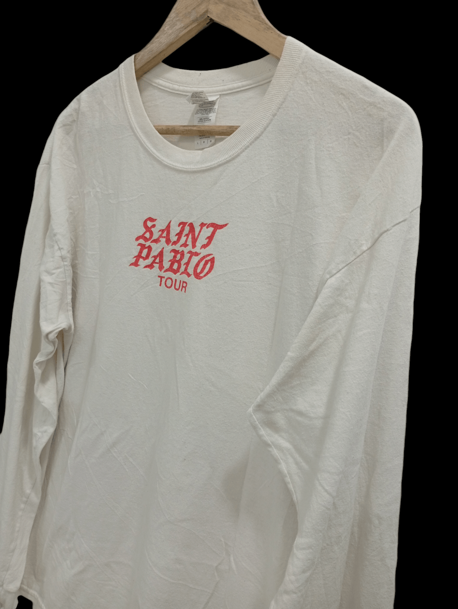 Kanye West × Rap Tees × Vintage 🔥🔥Kanye West Saint Pablo Tour LS T-Shirt Size US L / EU 52-54 / 3 - 6 Thumbnail