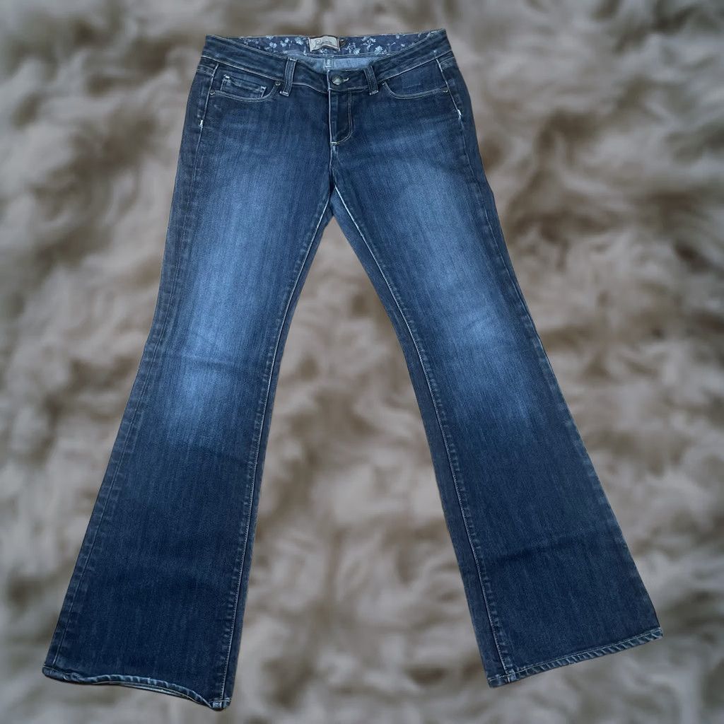 Paige Paige Hollywood Hills Classic Rise Boot Cut Blue Premium Denim Jeans Womens 29 Blue Jeans Womens 29 Paige Hollywood Hills Boot Cut Denim 29 White Size 29" - 1 Thumbnail