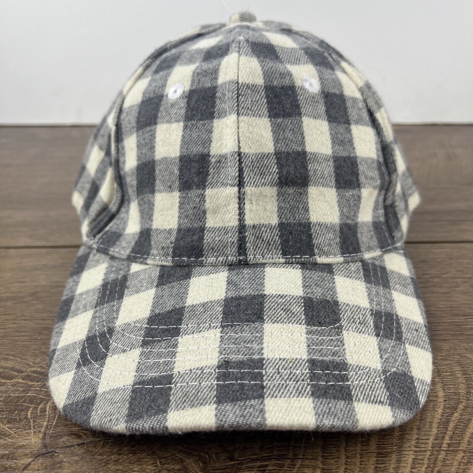 Other Plaid Gray Hat Gray Plaid Hat Adjustable Adult Size Hat Gray Size ONE SIZE - 4 Thumbnail