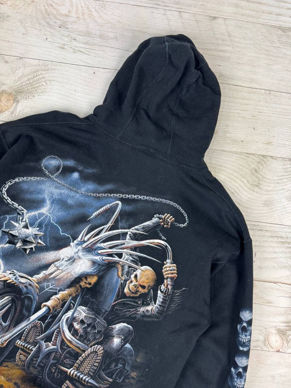 Vintage Spiral Hoodie Ghost Racer Skull Harley Davidson Moto Y2K 90s Size US L / EU 52-54 / 3 - 4 Thumbnail