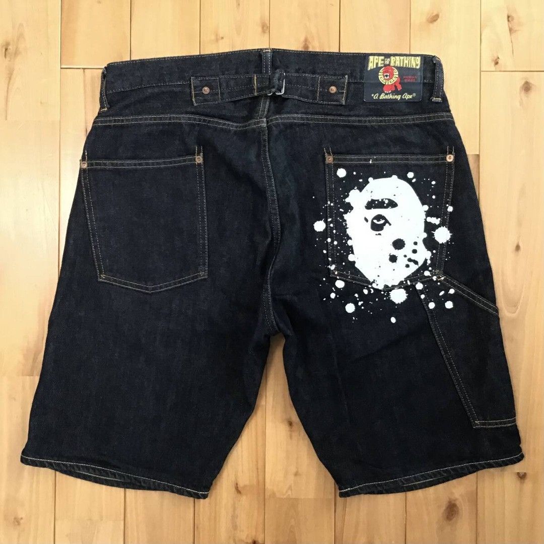 Bape BAPE APE HEAD logo painter denim shorts APE NIGO ★size M Size US 32 / EU 48 - 1 Thumbnail