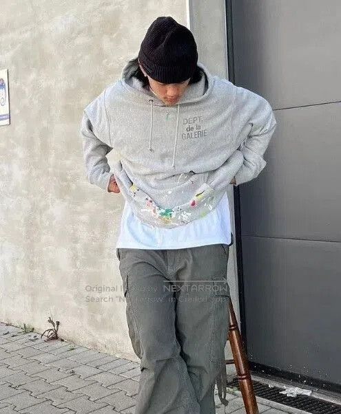 Gallery Dept. gallery dept gray hoodie with paint splatter. Size US XL / EU 56 / 4 - 5 Thumbnail