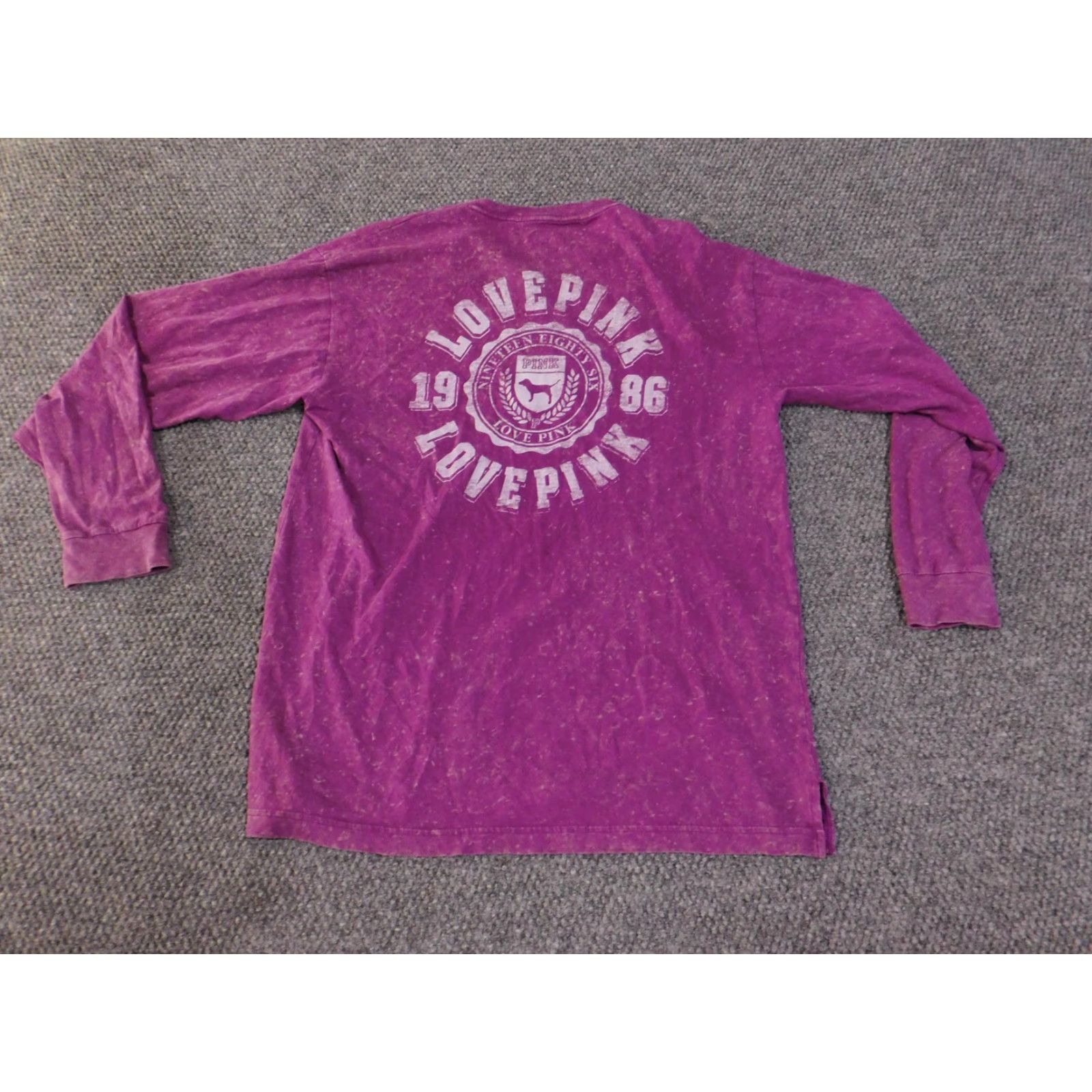 Pinko PINK Shirt Womens Medium Purple Long Sleeve Graphic Love 1986 Pullover Top ICI Dog Seal Size M / US 6-8 / IT 42-44 - 2 Thumbnail