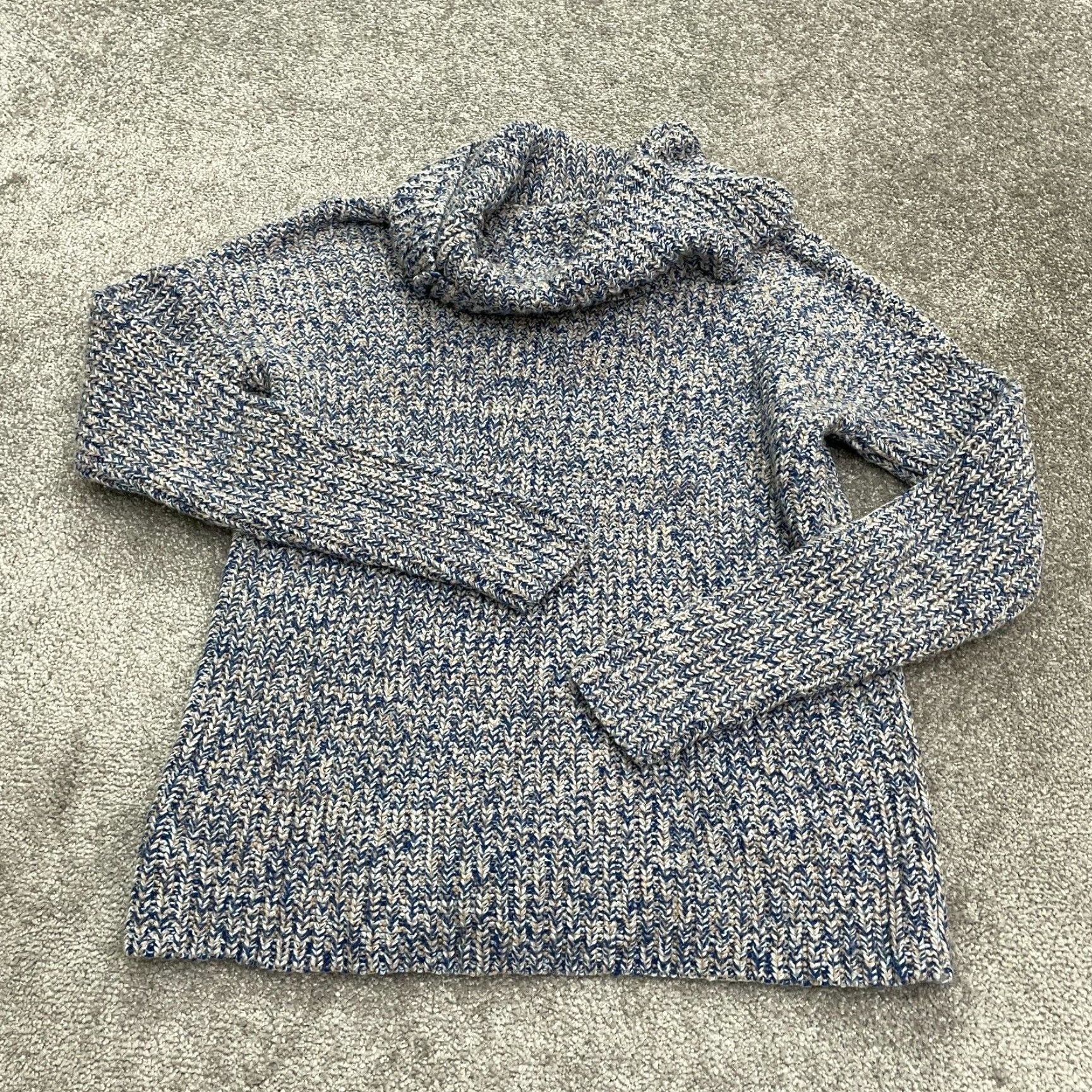 Lands' End Lands' End Cowl Neck Sweater Womens Medium Blue Gray Chunky Knit Casual Size M / US 6-8 / IT 42-44 - 2 Thumbnail