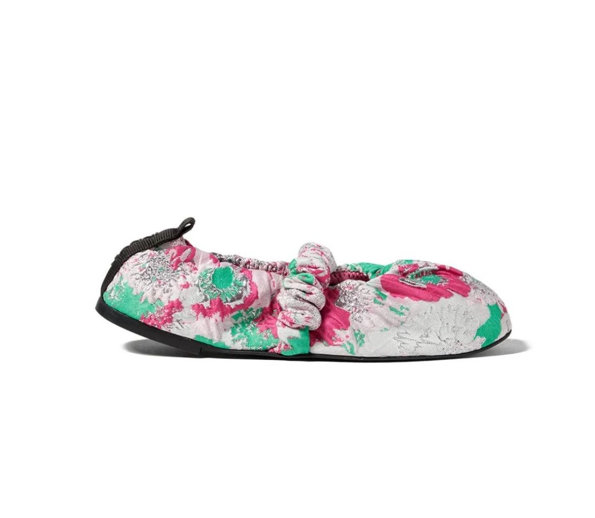 Ganni GANNI Soft Square Toe Scrunchie Ballerina Flat Size US 7 / IT 37 - 2 Thumbnail
