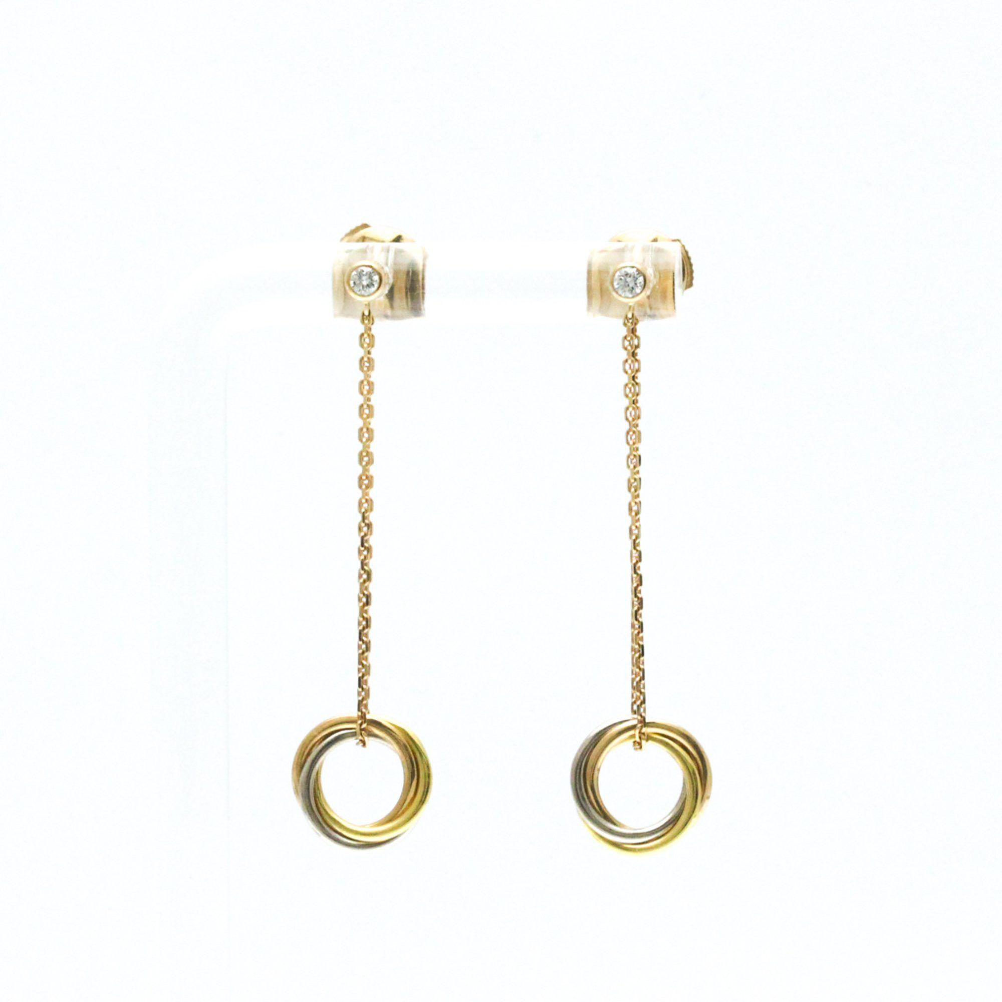 image of Cartier Trinity De Cartier Diamond Pink Gold (18K),white Gold (18K),yellow Gold (18K) Drop Earrings
