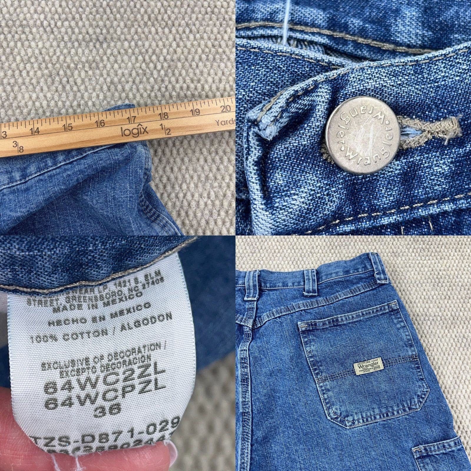 Wrangler Vintage Wrangler Shorts Men 36 Carpenter Baggy Y2K 00s Skater Cyber Work Wear R2 Size US 36 / EU 52 - 8 Thumbnail