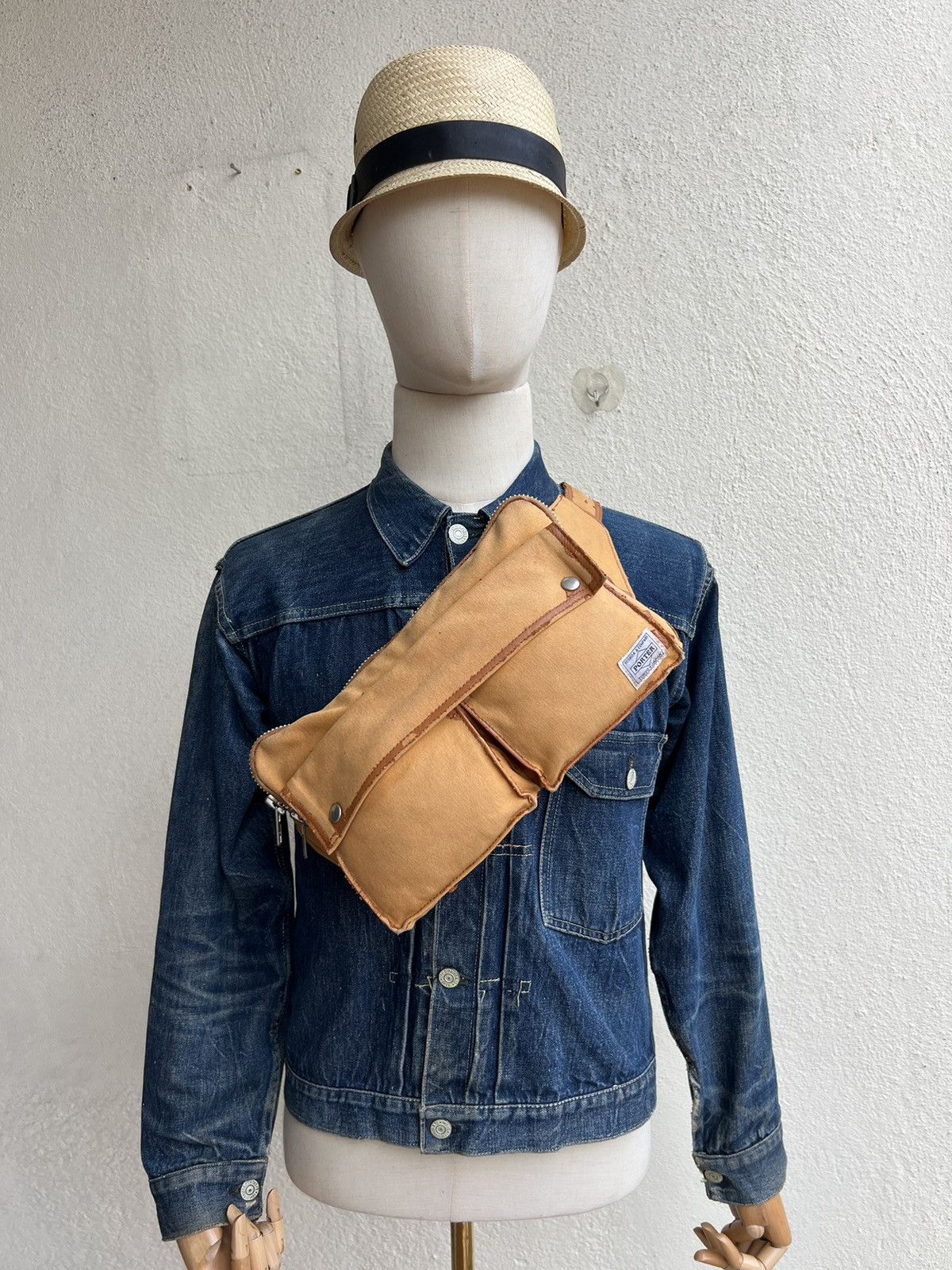Porter Vintage Porter Yoshida Distress Coated PU Waist Bag Size ONE SIZE - 2 Thumbnail