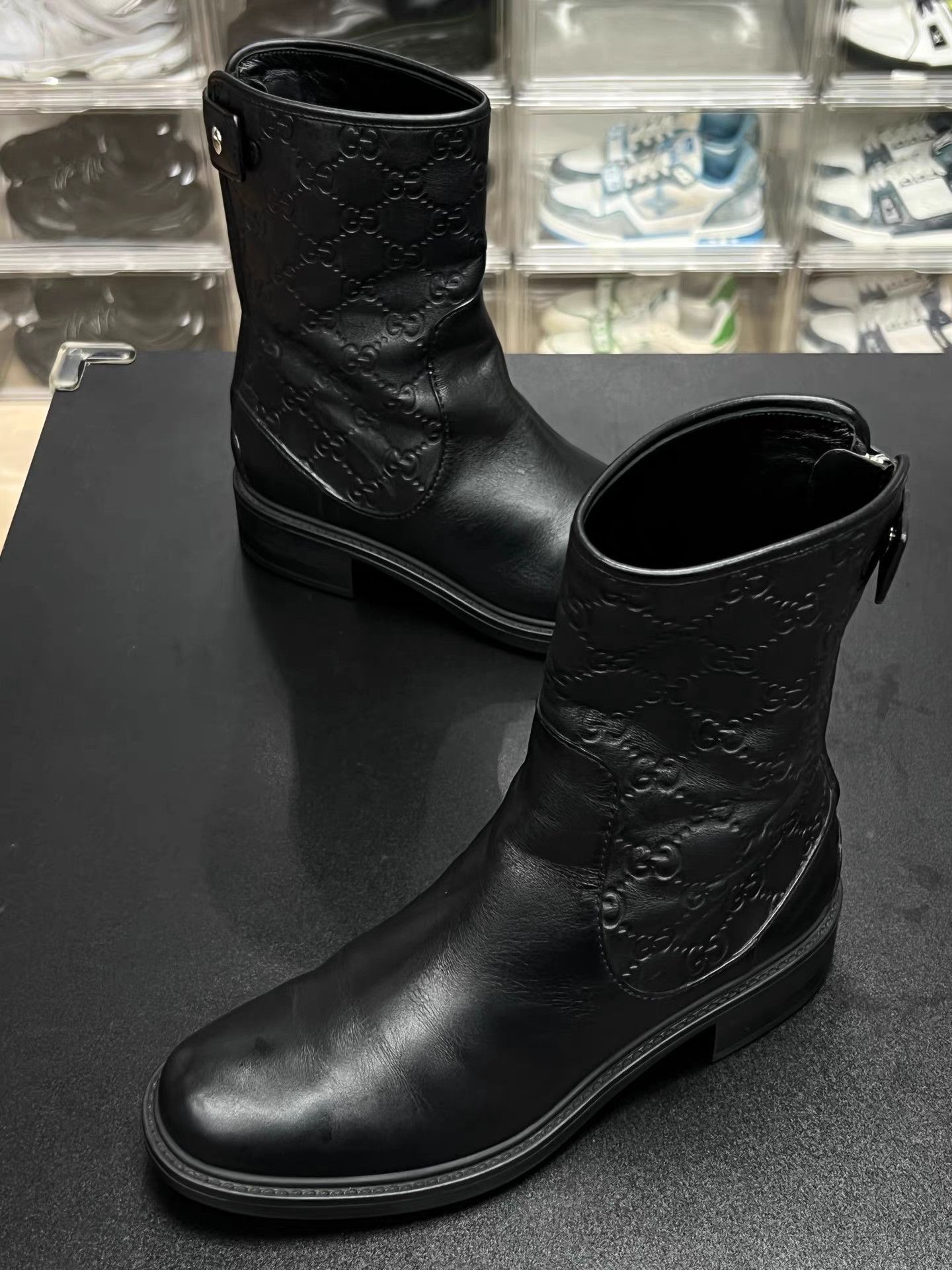 Gucci GUCCI Leather Jacquard Ankle Boots K15 Size US 6 / IT 36 - 1 Thumbnail