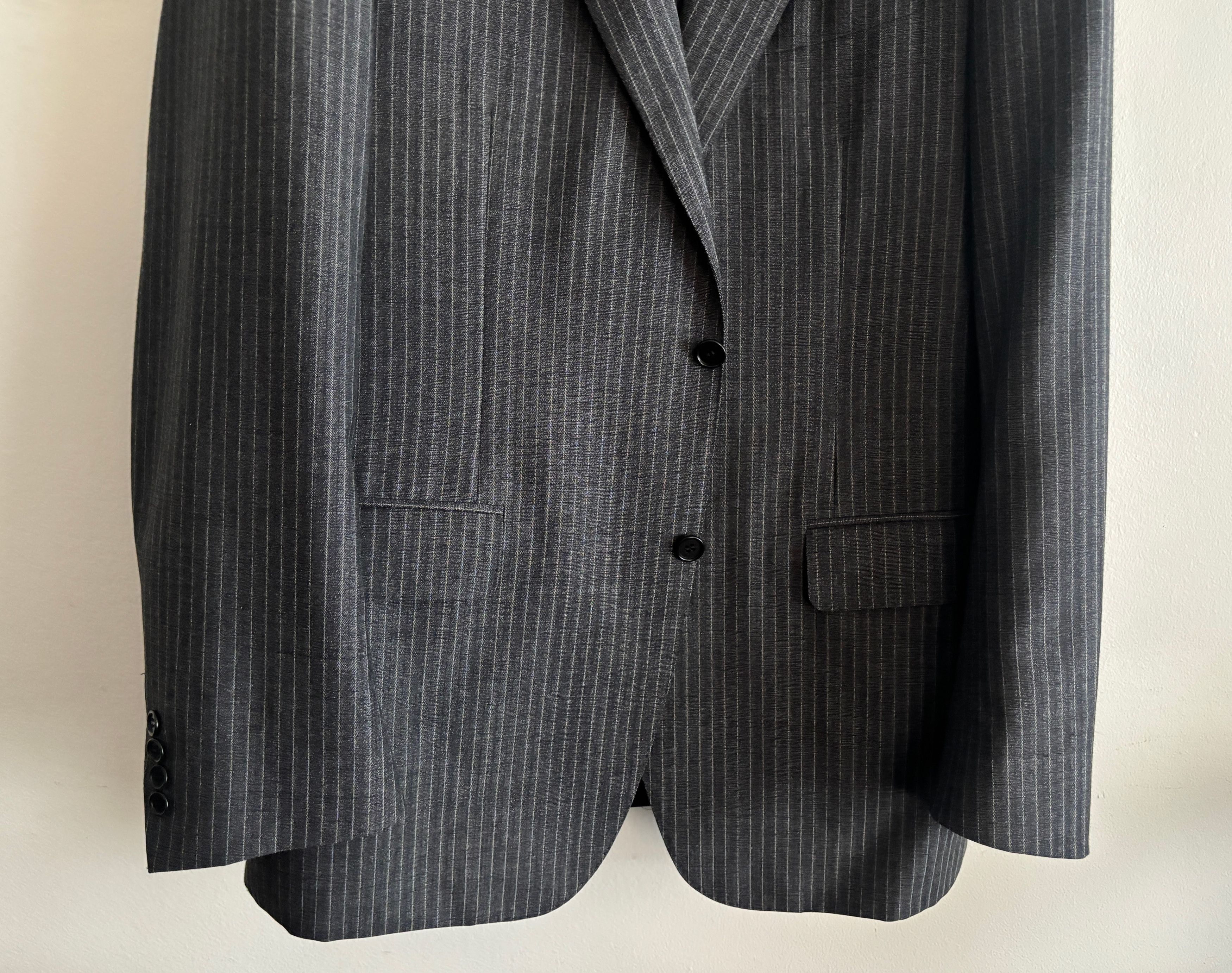 Canali $2100 Charcoal Grey Pinstripe Wool Suit -- 44 Pants 36 Size 44R - 3 Thumbnail