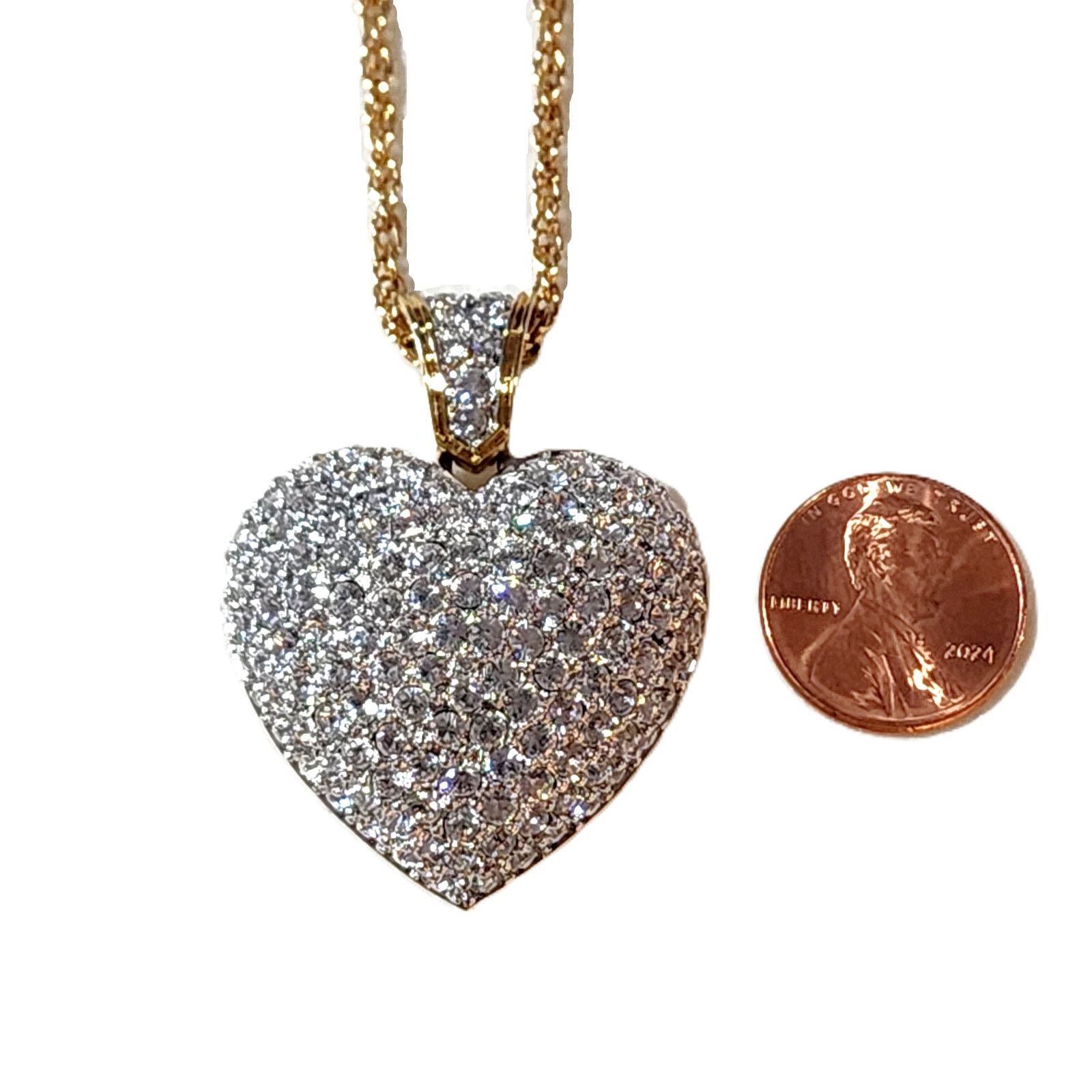 Swarovski Swarovski Crystal Puffy Pave Heart Rope Necklace Retired Size ONE SIZE - 4 Thumbnail