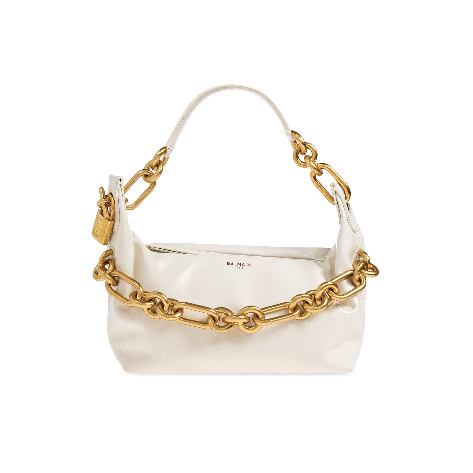 Balmain BALMAIN Sync Medium White Leather Top Handle Bag New & Authe Size ONE SIZE - 1 Thumbnail