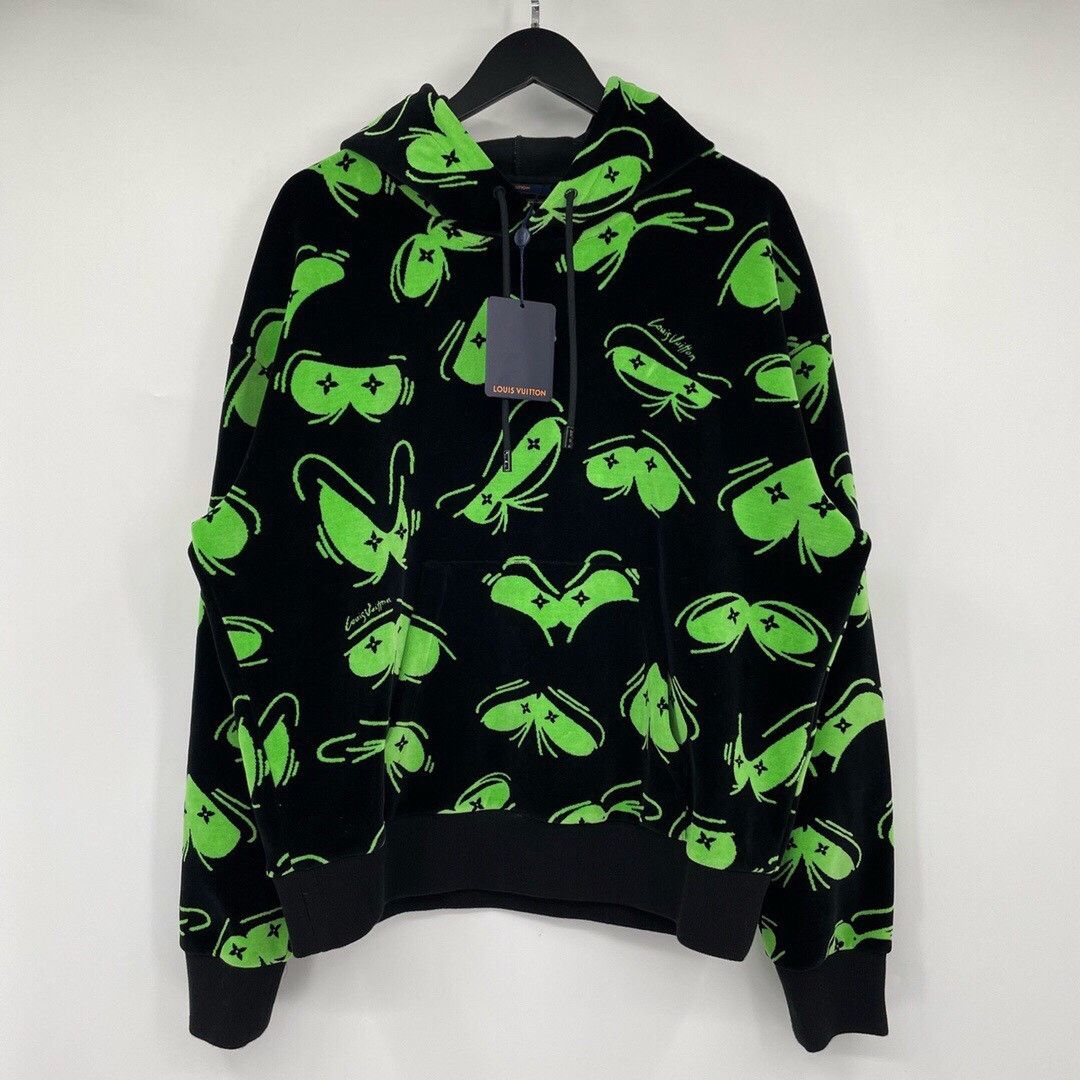 Louis Vuitton Louis Vuitton lv black and green flocked full logo runway h Size US XL / EU 56 / 4 - 1 Thumbnail