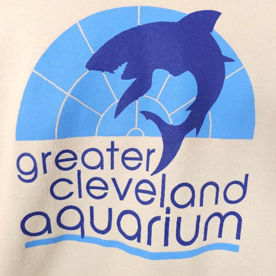 Vintage VINTAGE MV Sport Greater Cleveland Aquarium Sweatshirt Mens L Beige Y2K Souvenir Size US L / EU 52-54 / 3 - 3 Thumbnail
