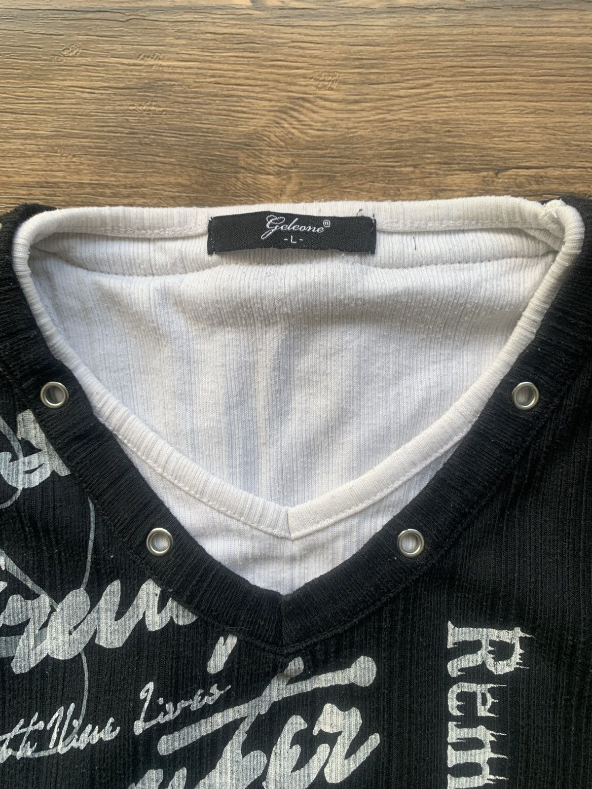 20471120 2000s japanese archive geleone double layer poem longsleeve Size US L / EU 52-54 / 3 - 3 Thumbnail