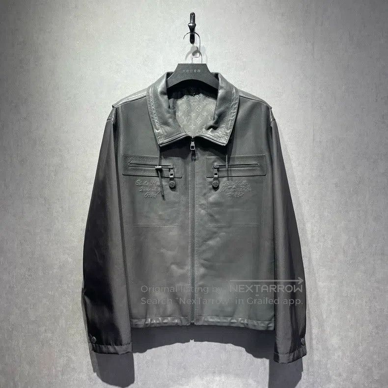 Louis Vuitton Louis Vuitton Full print embroidered zipper leather jacket Size US XL / EU 56 / 4 - 1 Thumbnail