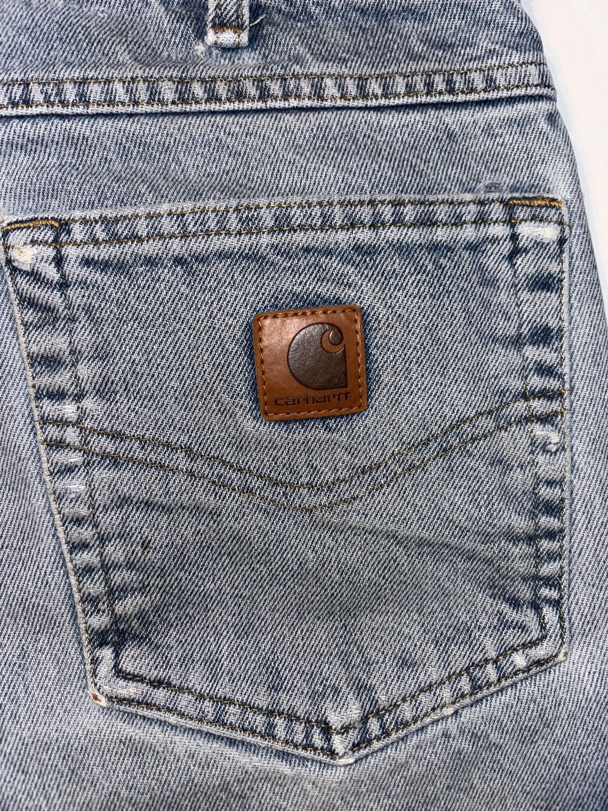 Carhartt Vtg Carhartt B17 Relaxed Fit Light Wash Jeans Workwear 34x30 Size US 34 / EU 50 - 6 Thumbnail