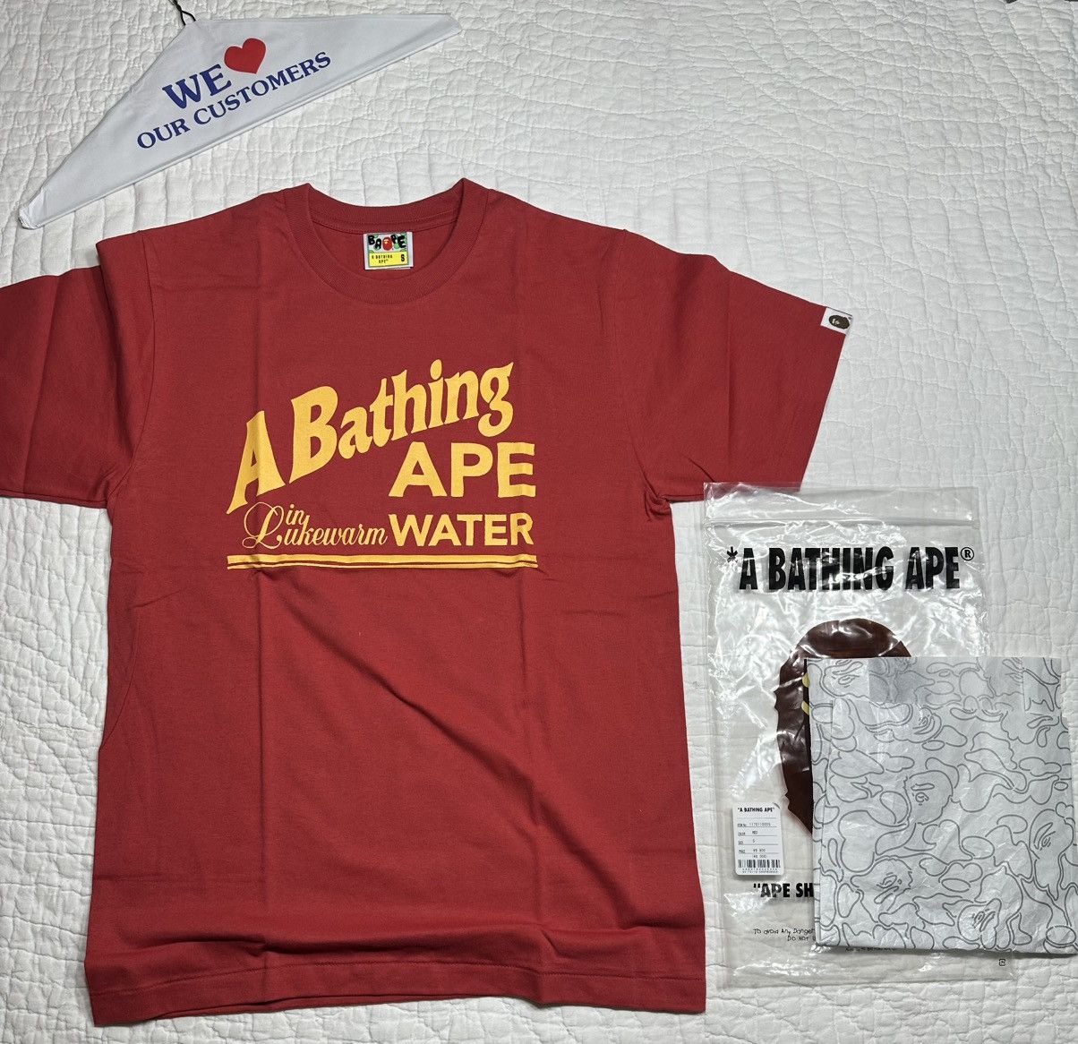 Bape A Bathing Ape in Lukewarm Water Tee New im Bag/Small